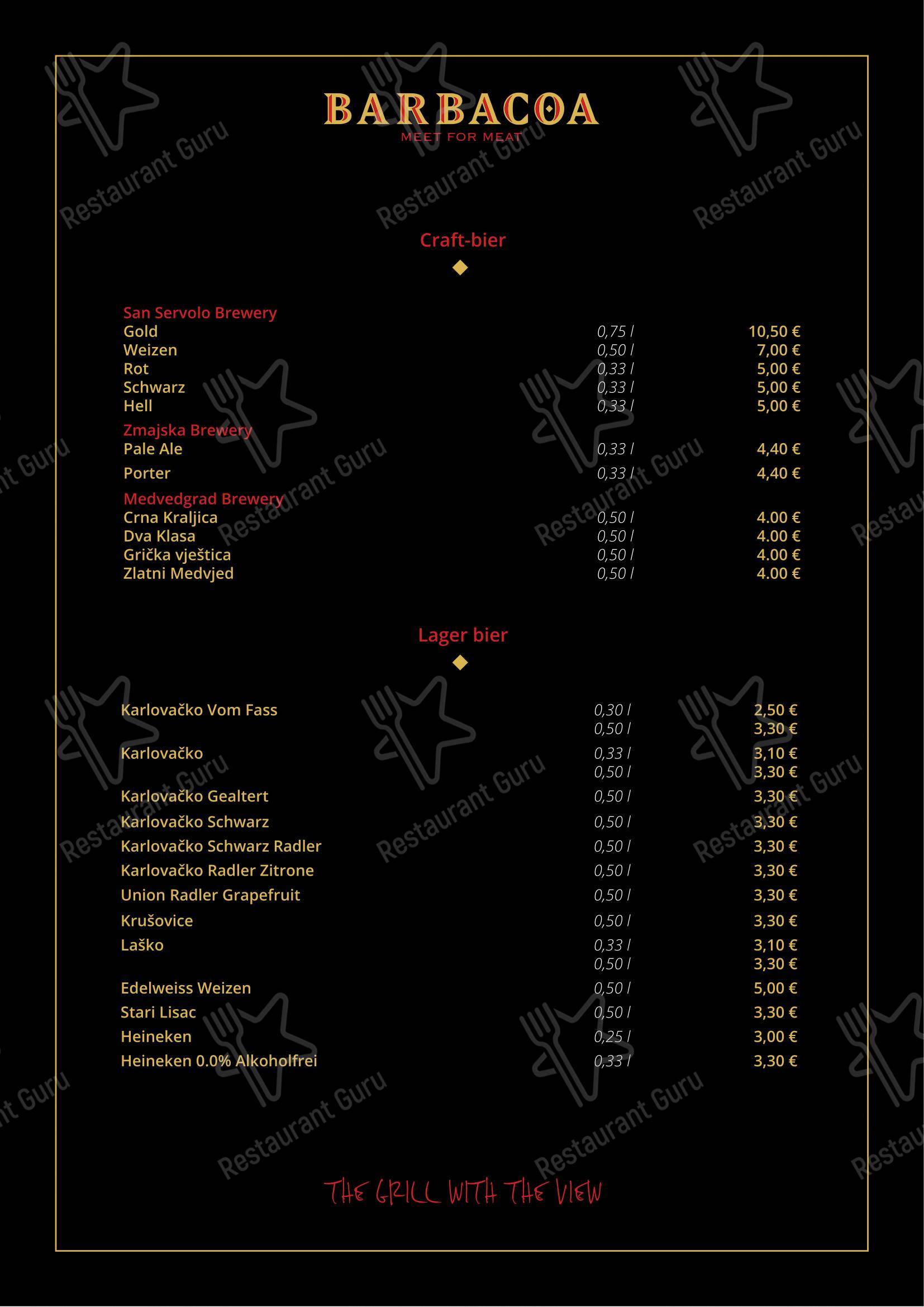 菜单 per Barbacoa in Fiume