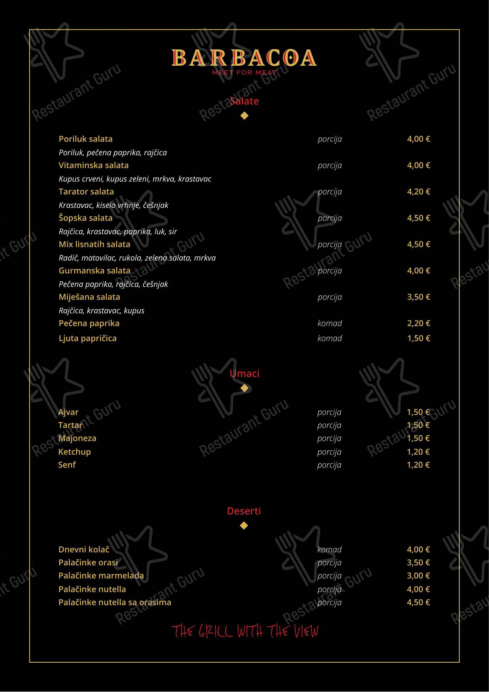 Menu per Barbacoa in Fiume