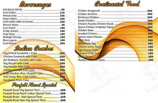 Barbeque Hut menu