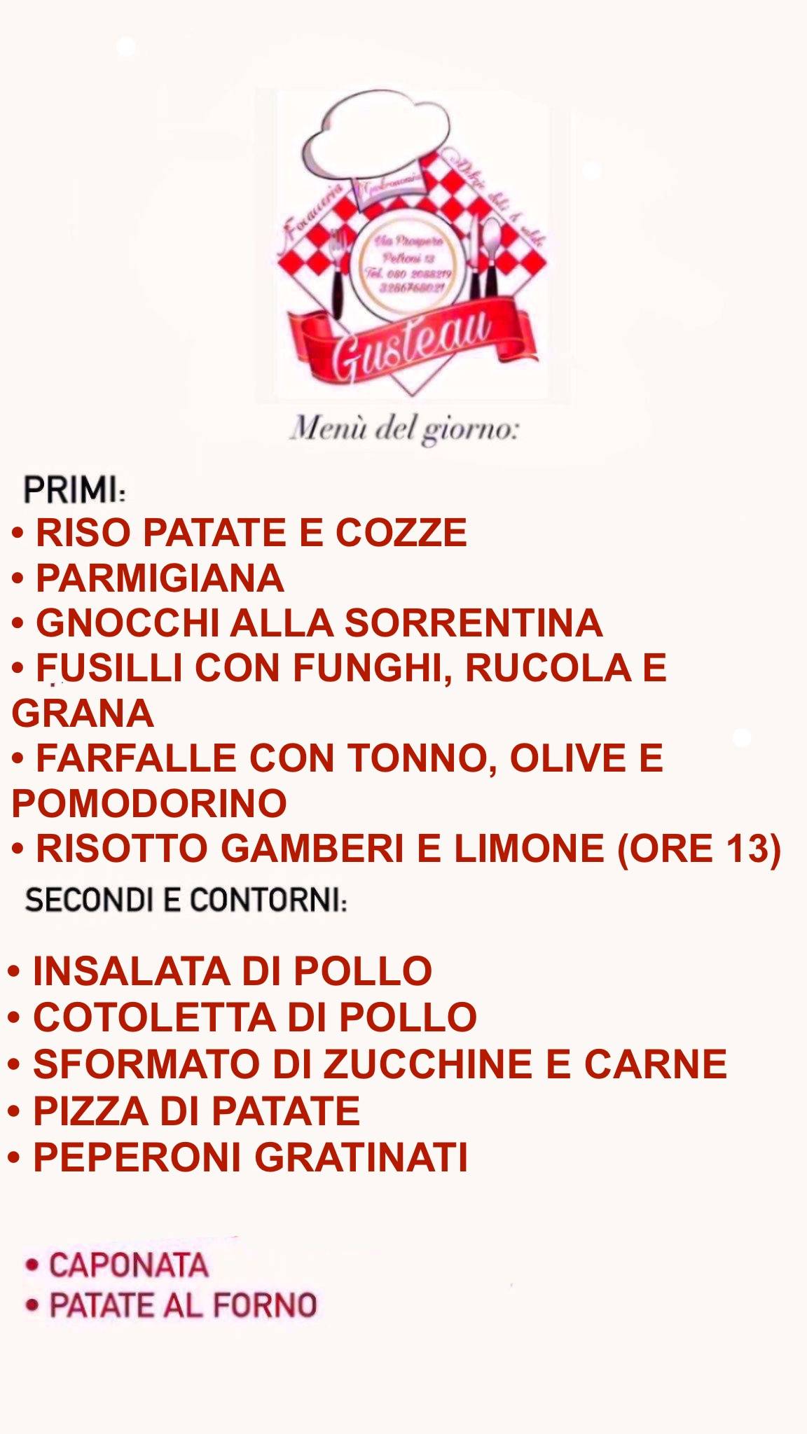 Menu di Gusteau 