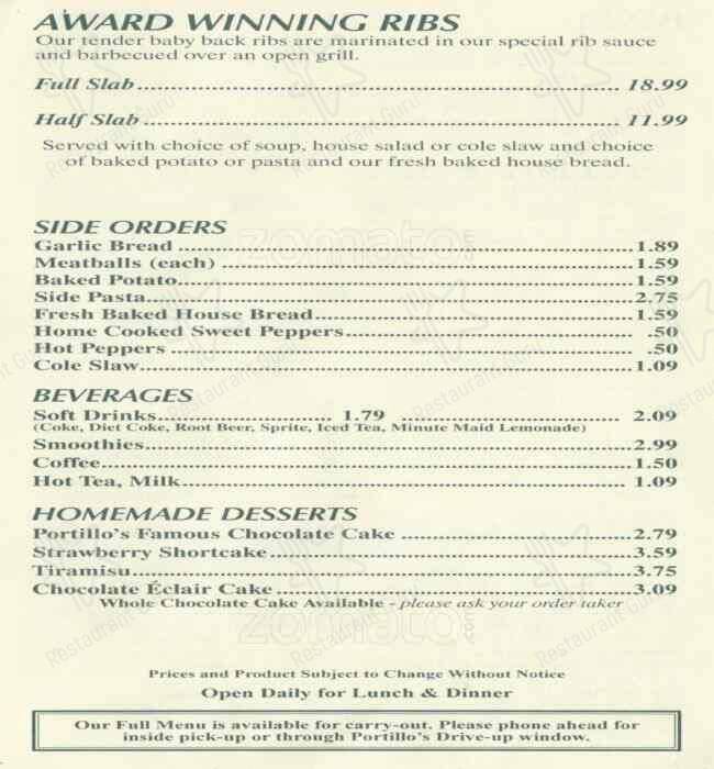 Barnelli's Pasta Bowl menu