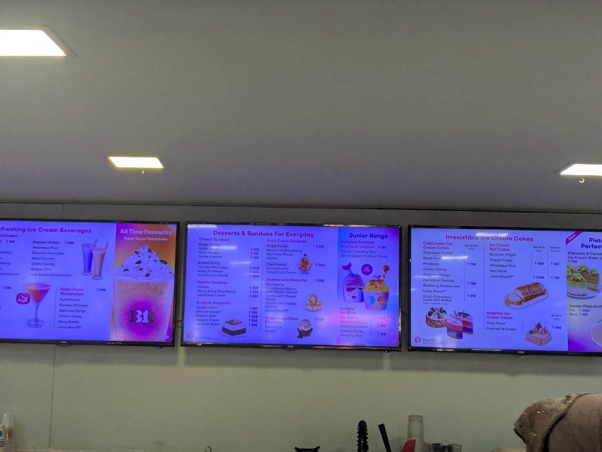 Baskin Robbins, Candolim Calangute Road menu