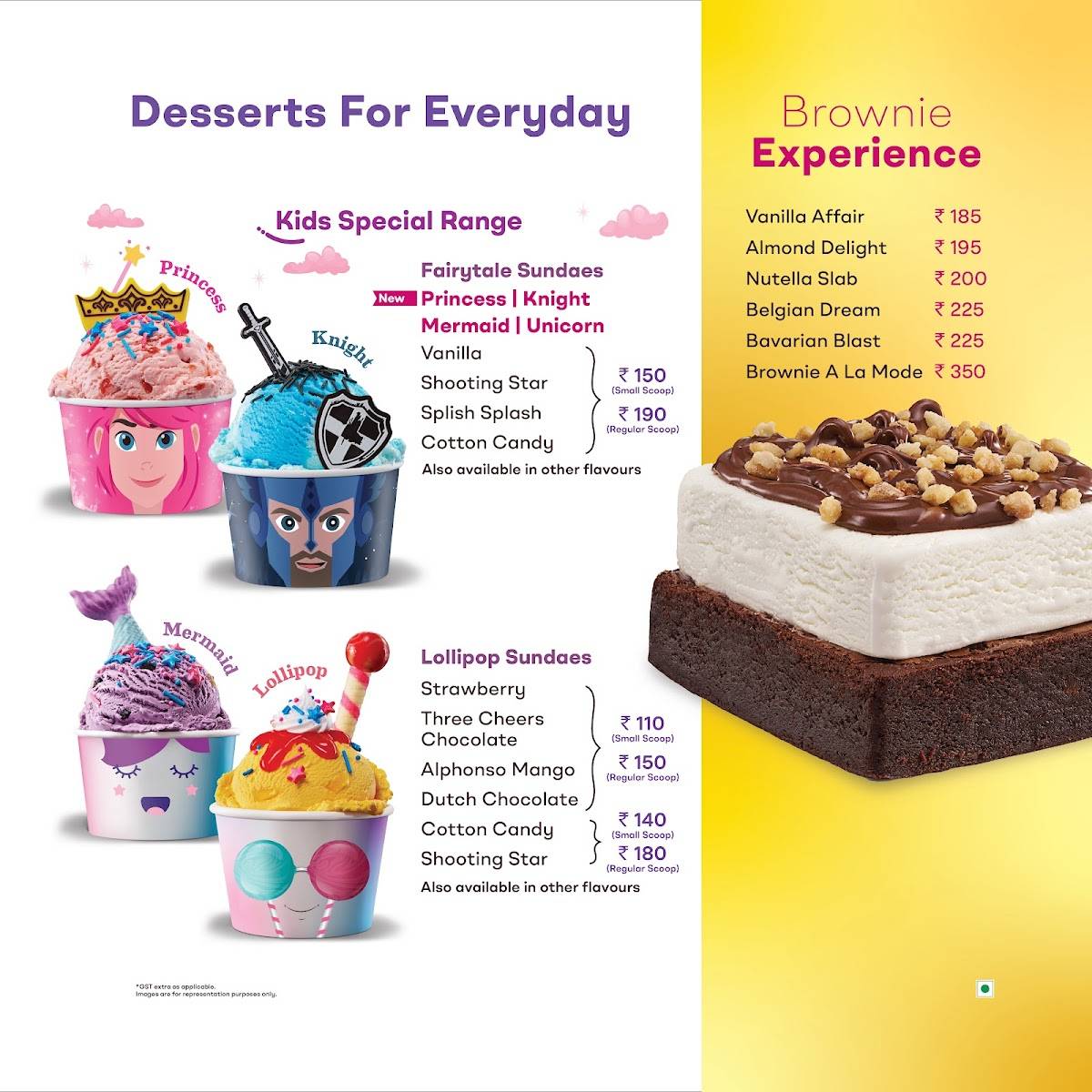 Baskin Robbins menu