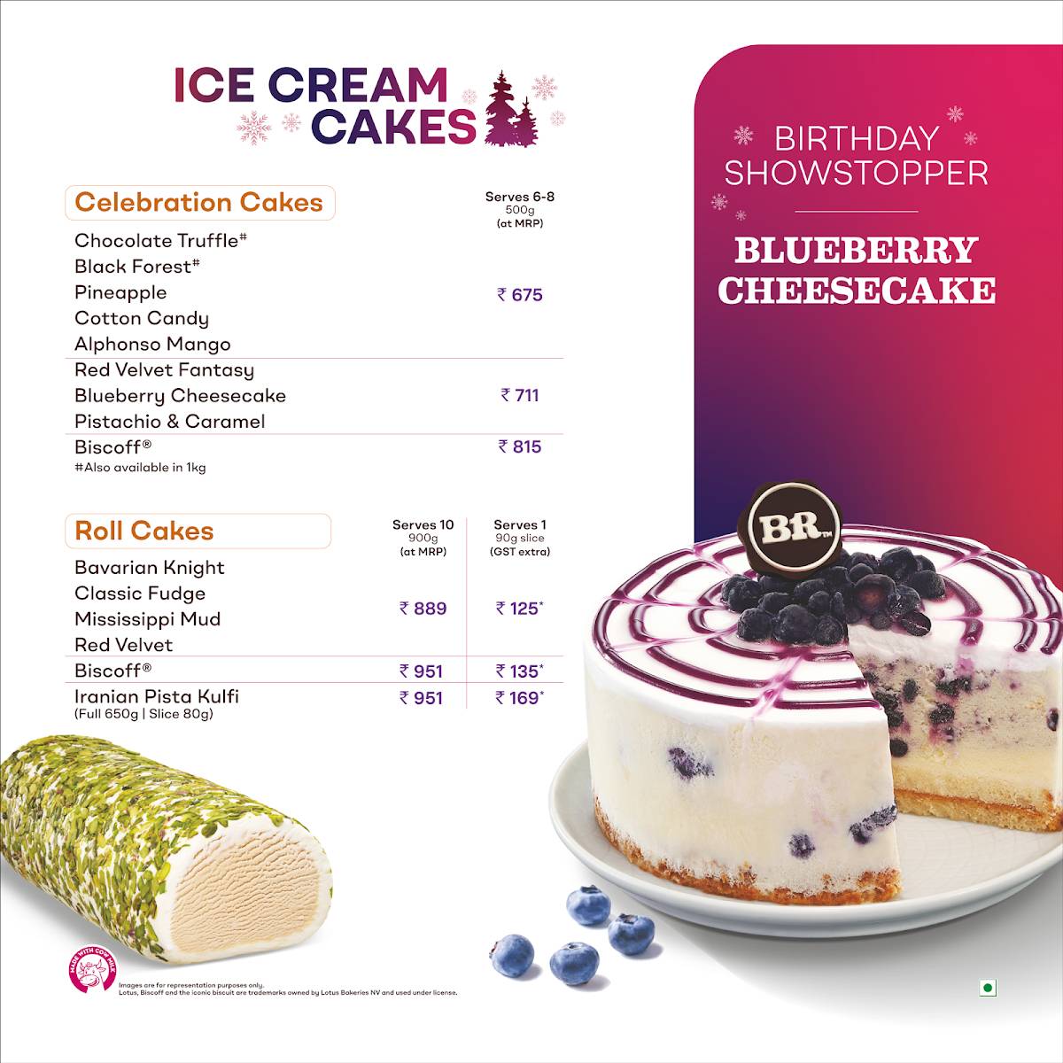 Baskin Robbins menu