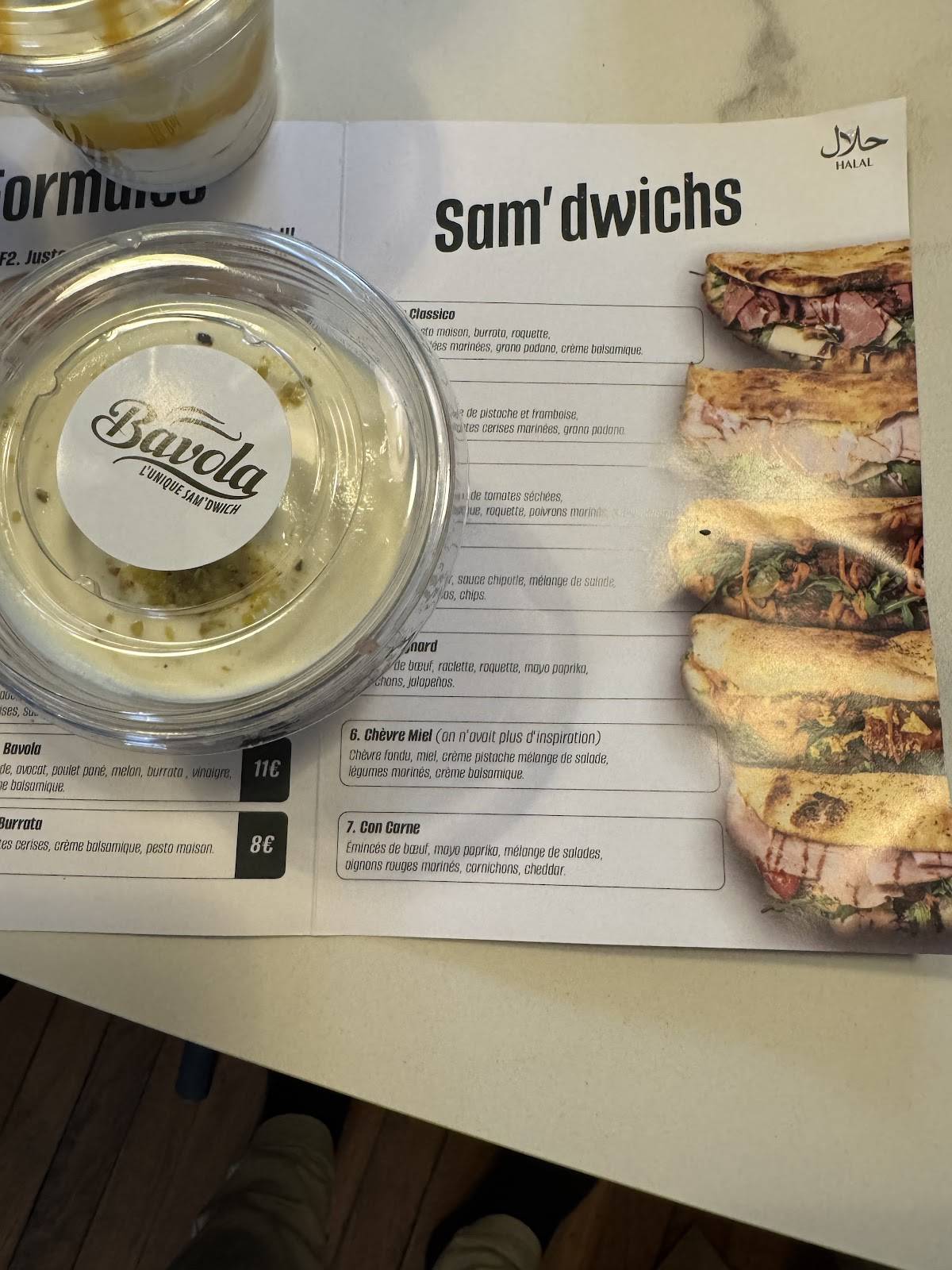 Menu de Bavola