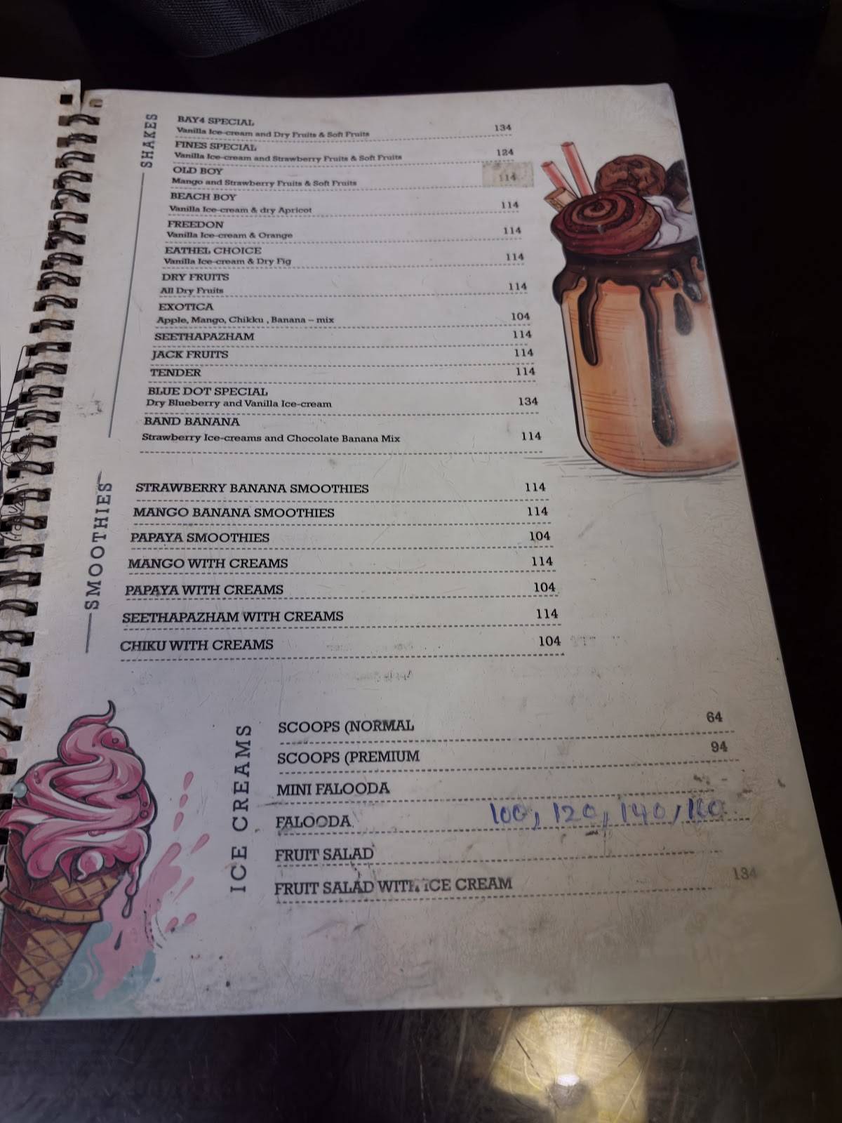 Bay4 Beachfront Restaurant menu