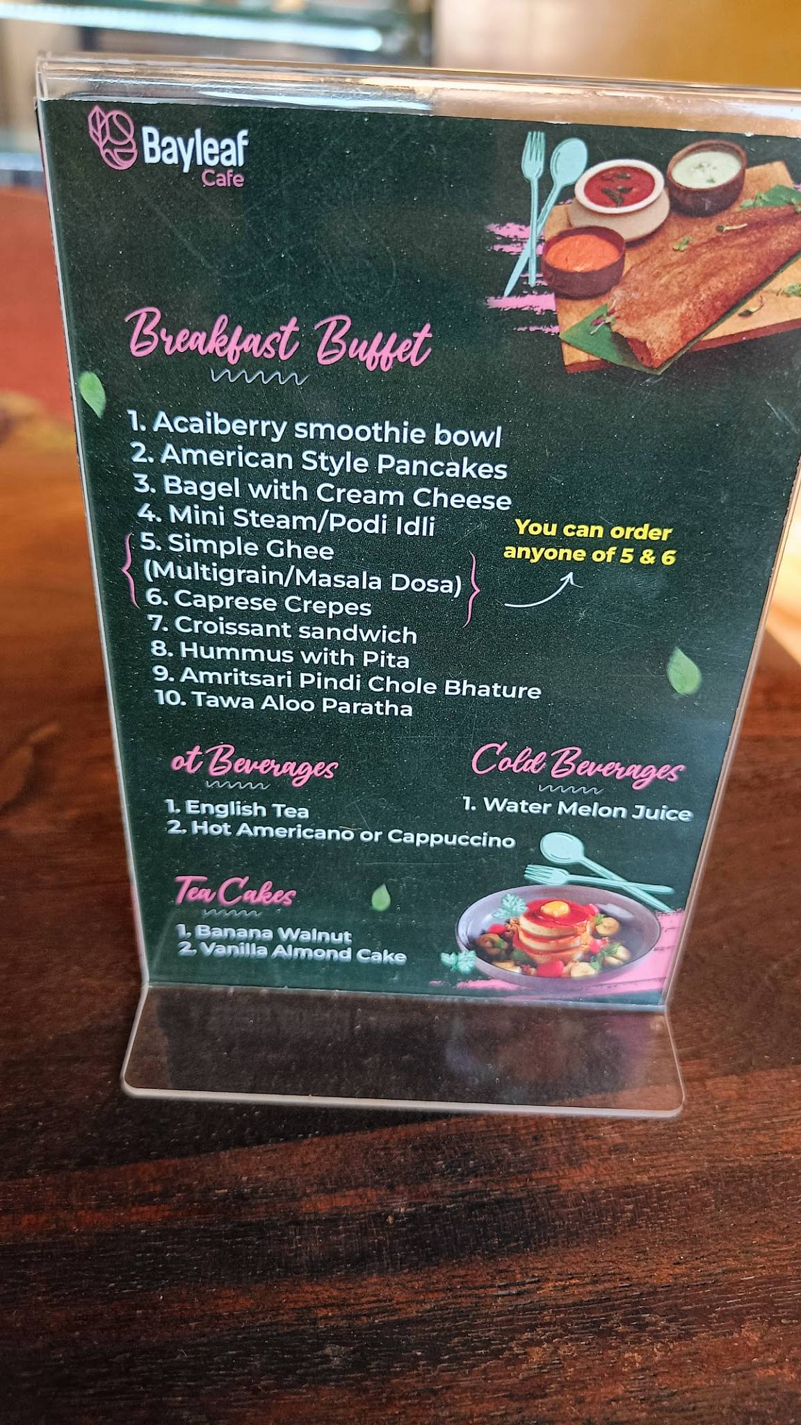 Bayleaf Cafe menu