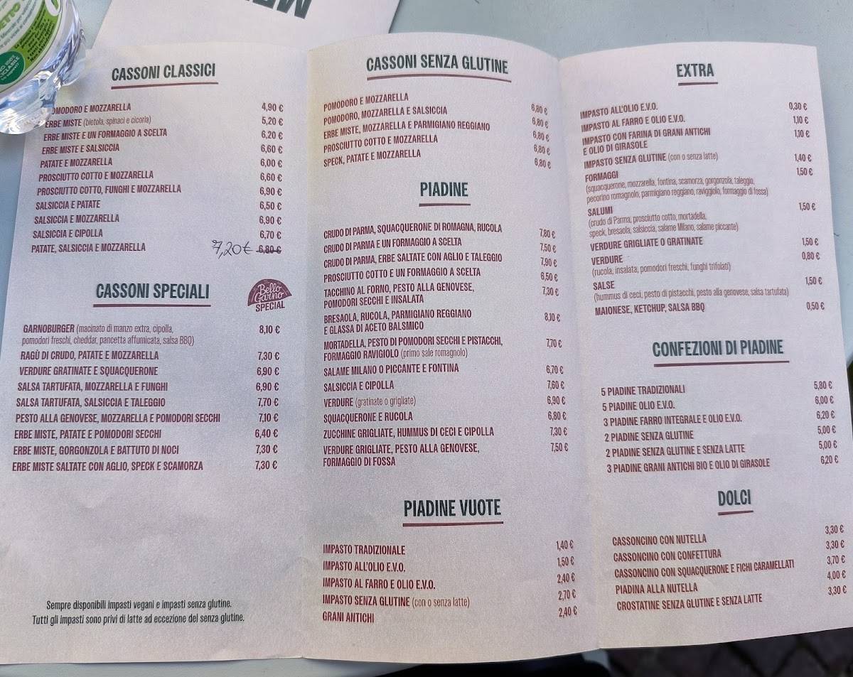 Menu di Bello Garno - Il Cassone Riminese 