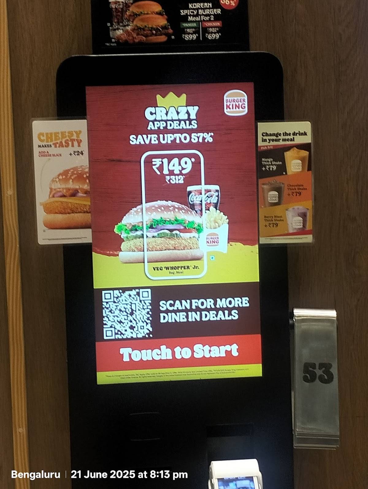 Burger King menu