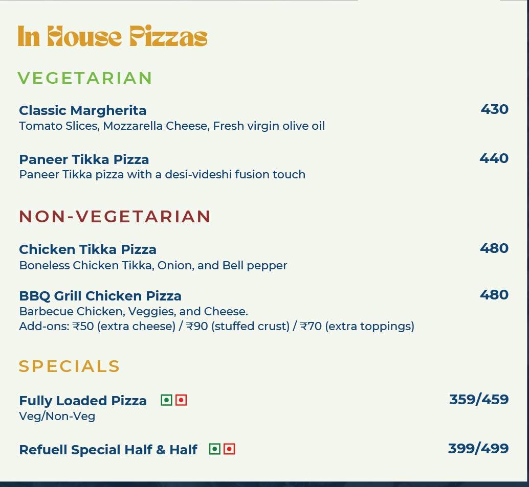 Refuell Restobar menu