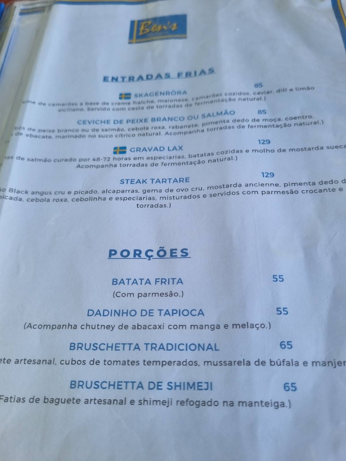 Ben's Bar & Comidaria cardápio