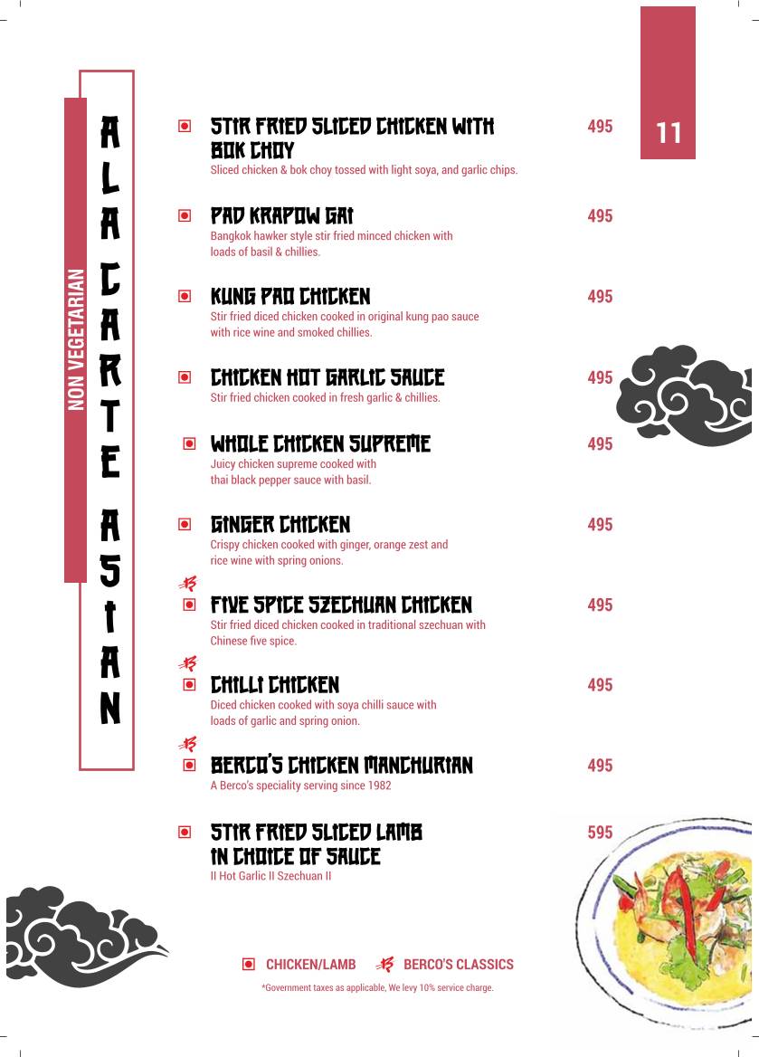 Berco's menu