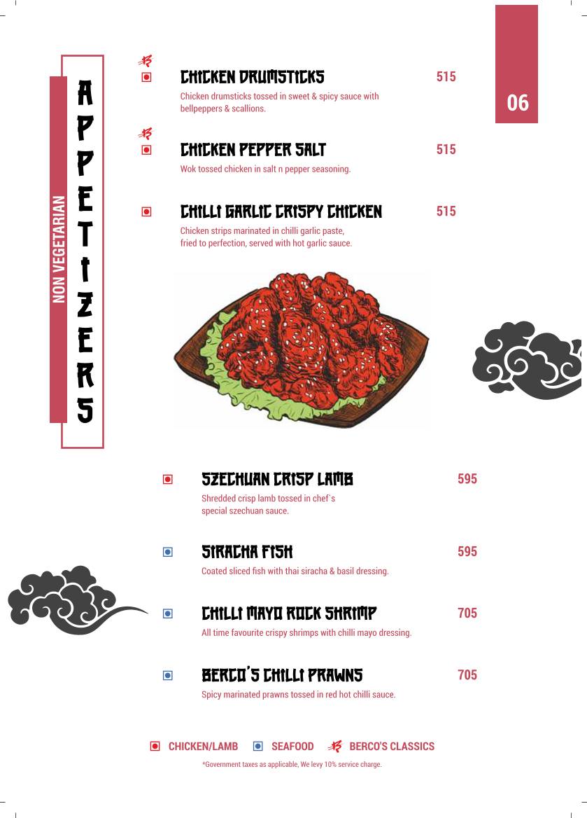 Berco's menu