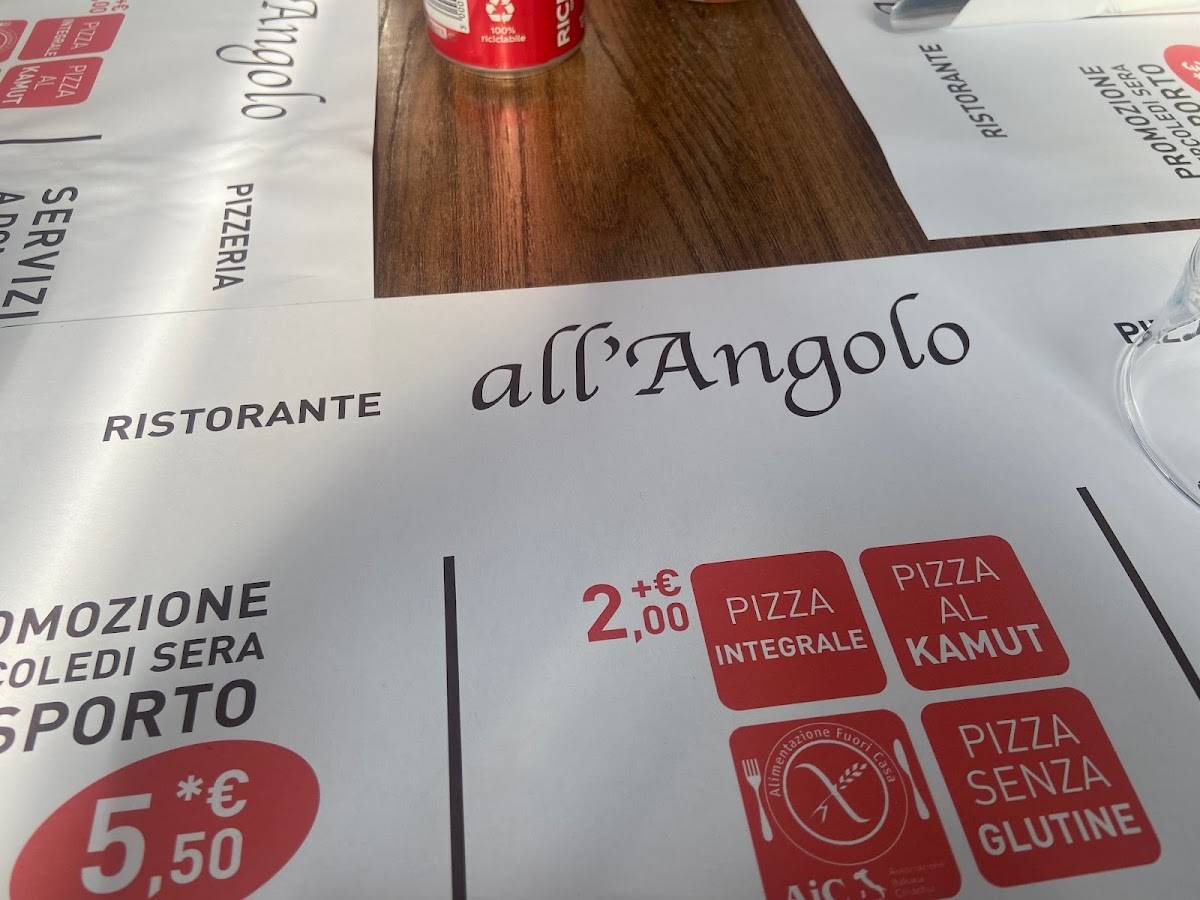 Menu di Ristorante Pizzeria All'Angolo GRASSOBBIO 