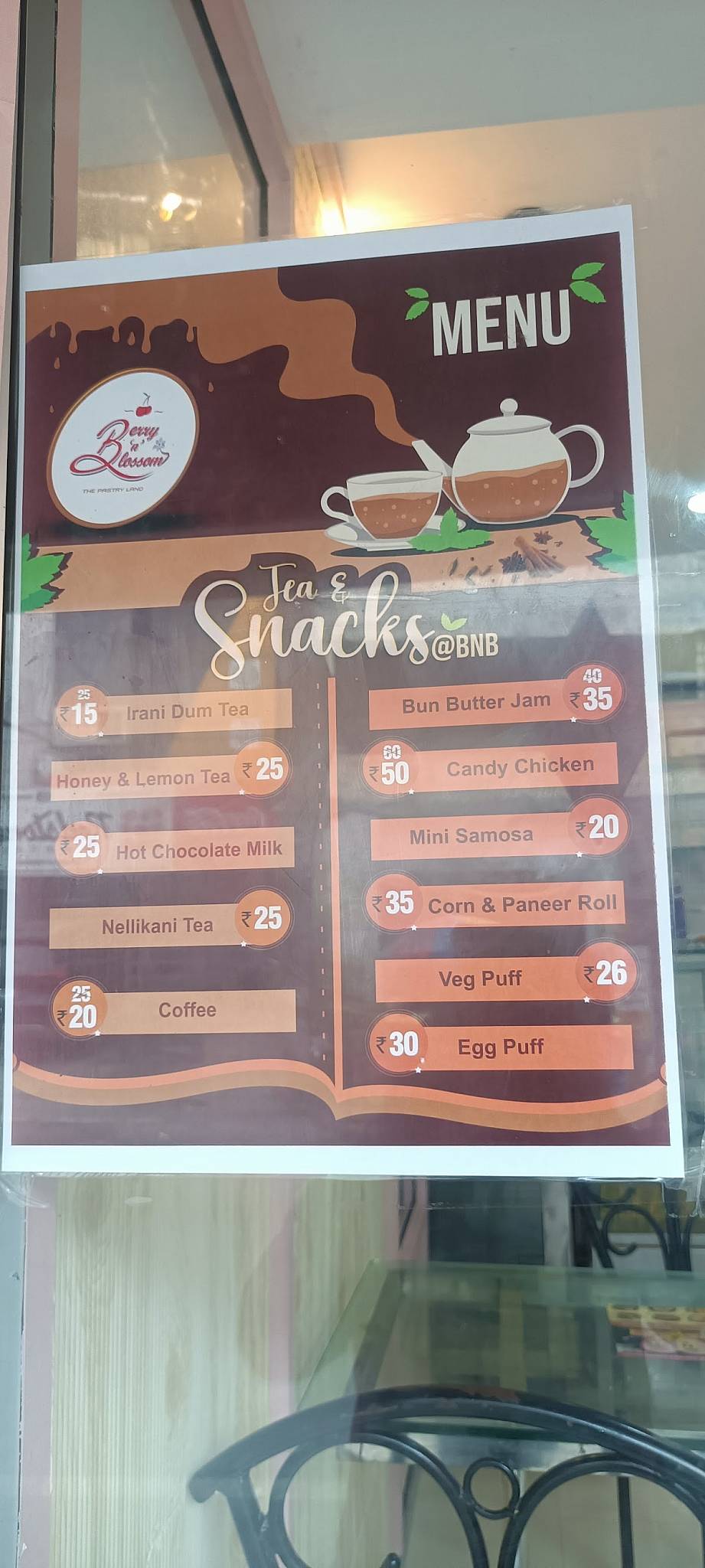 Berry N Blossom menu