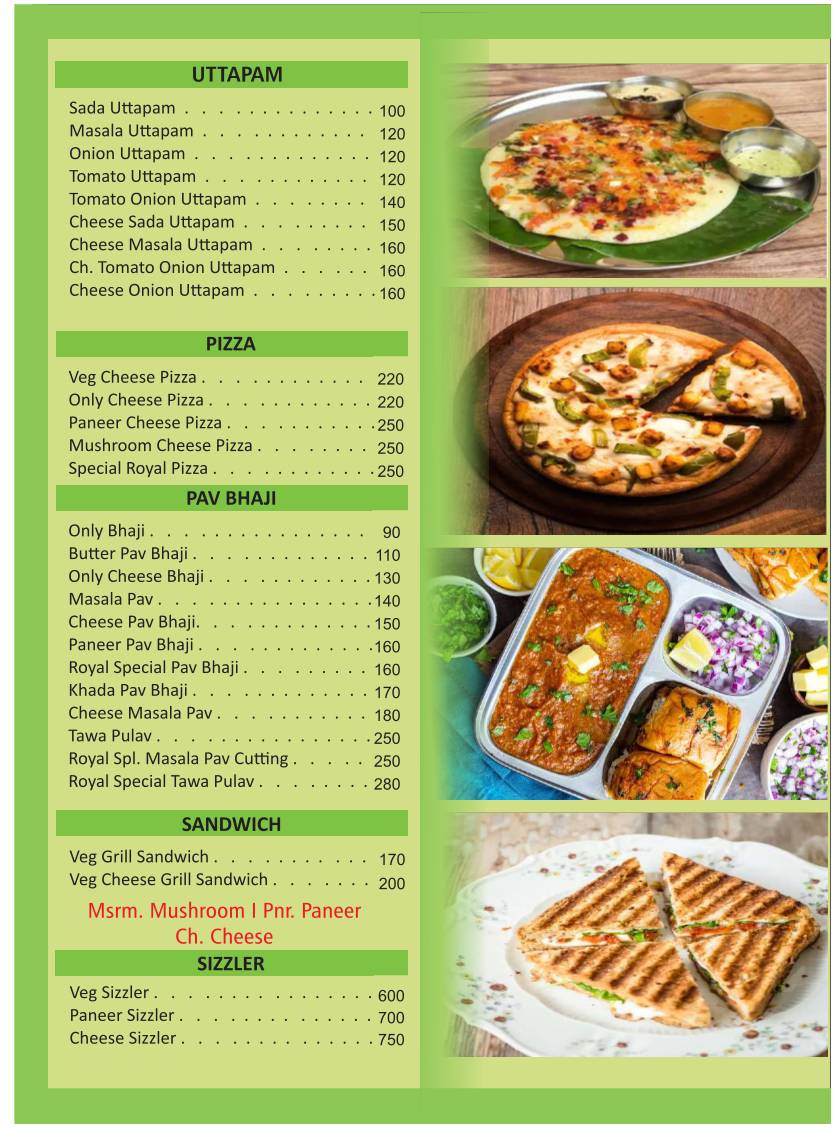 Royal Ice Cream Fine Dine (Since 1975) menu