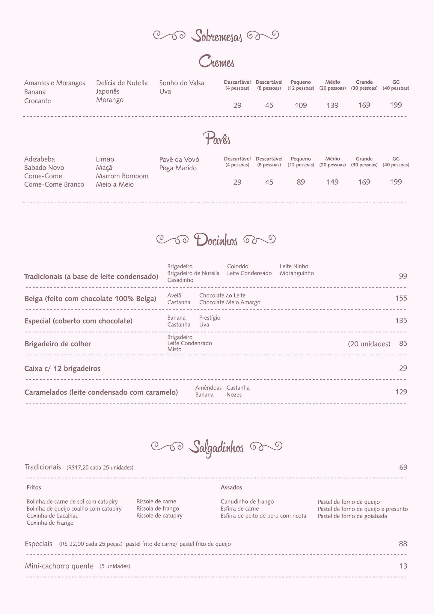 Lili Doces e Salgados cardápio