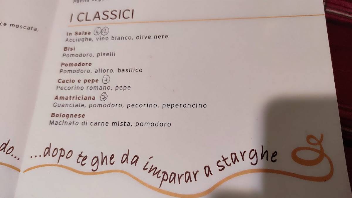 Menu di Bigoleria Alla Rocca 
