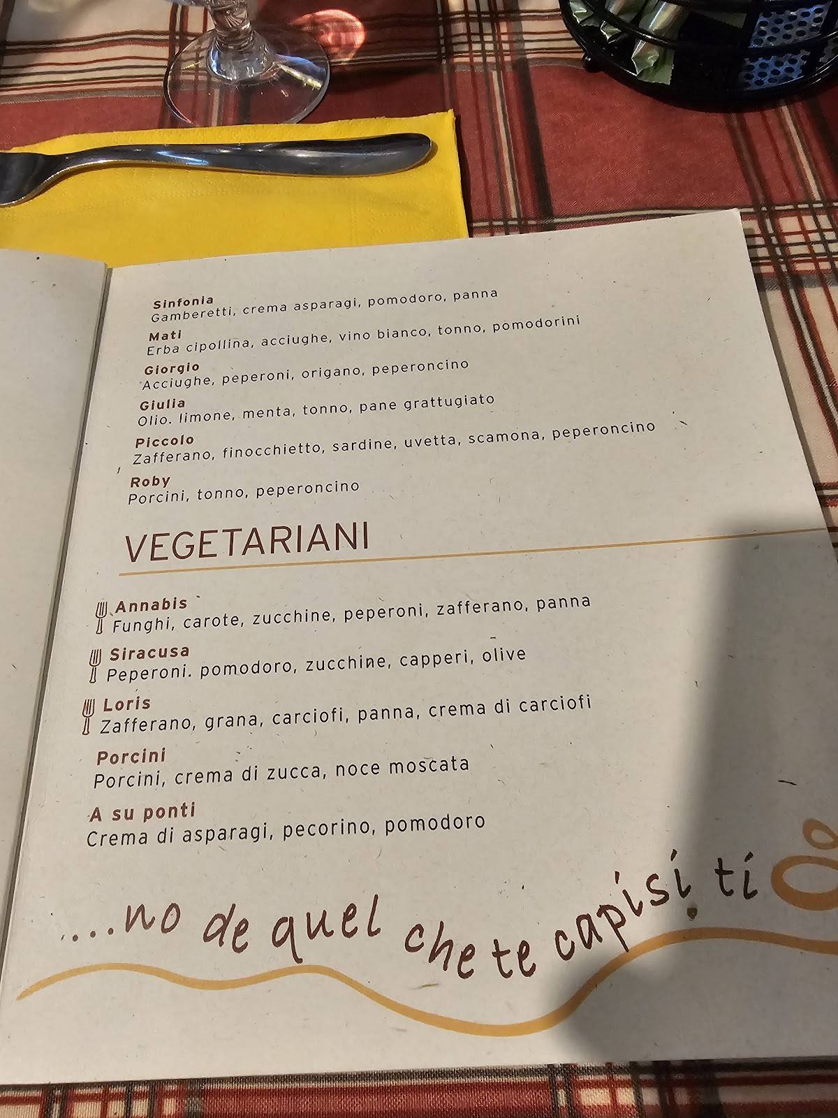 Menu di Bigoleria Alla Rocca 