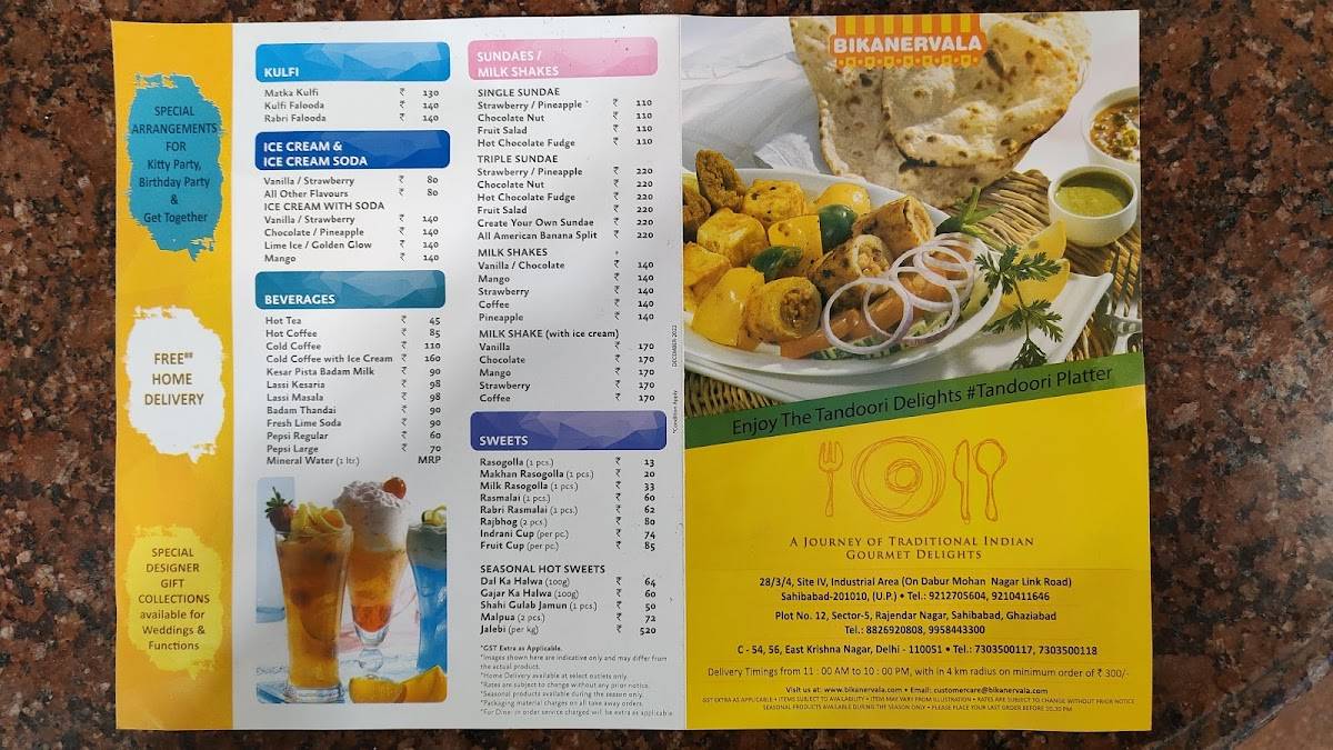 Bikanervala Sahibabad Ghaziabad menu