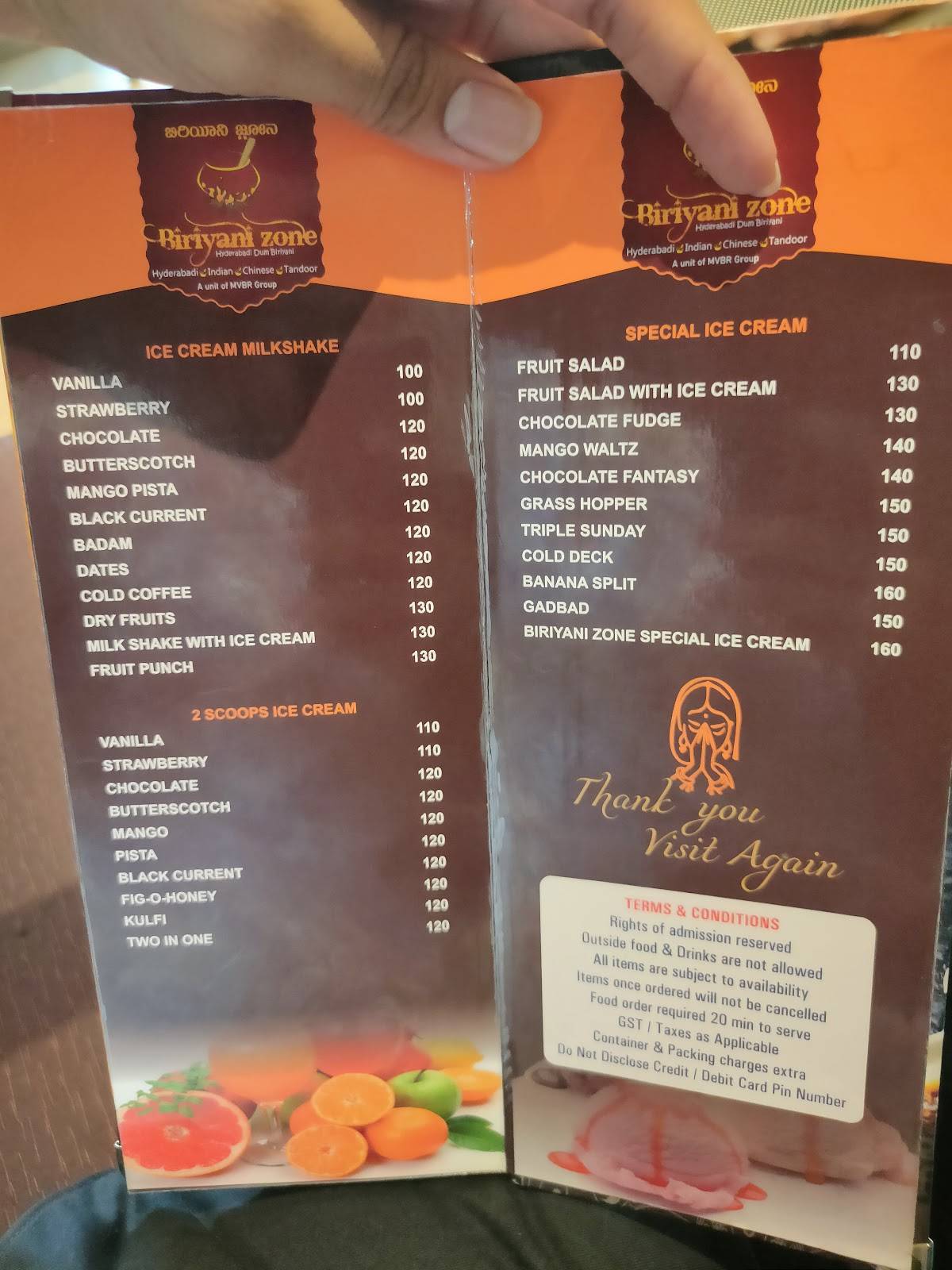 Biryani Zone, Yelahanka, Hyderabadi Dum Biryani Restaurant menu