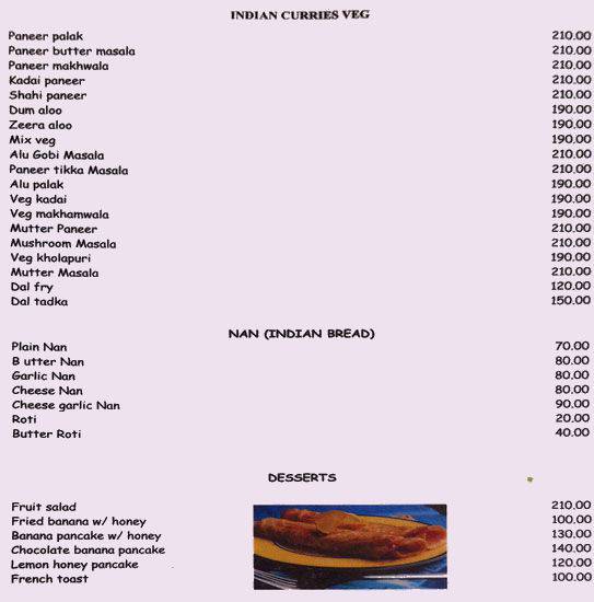 Bistro Shack menu