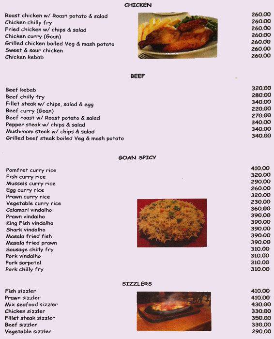Bistro Shack menu