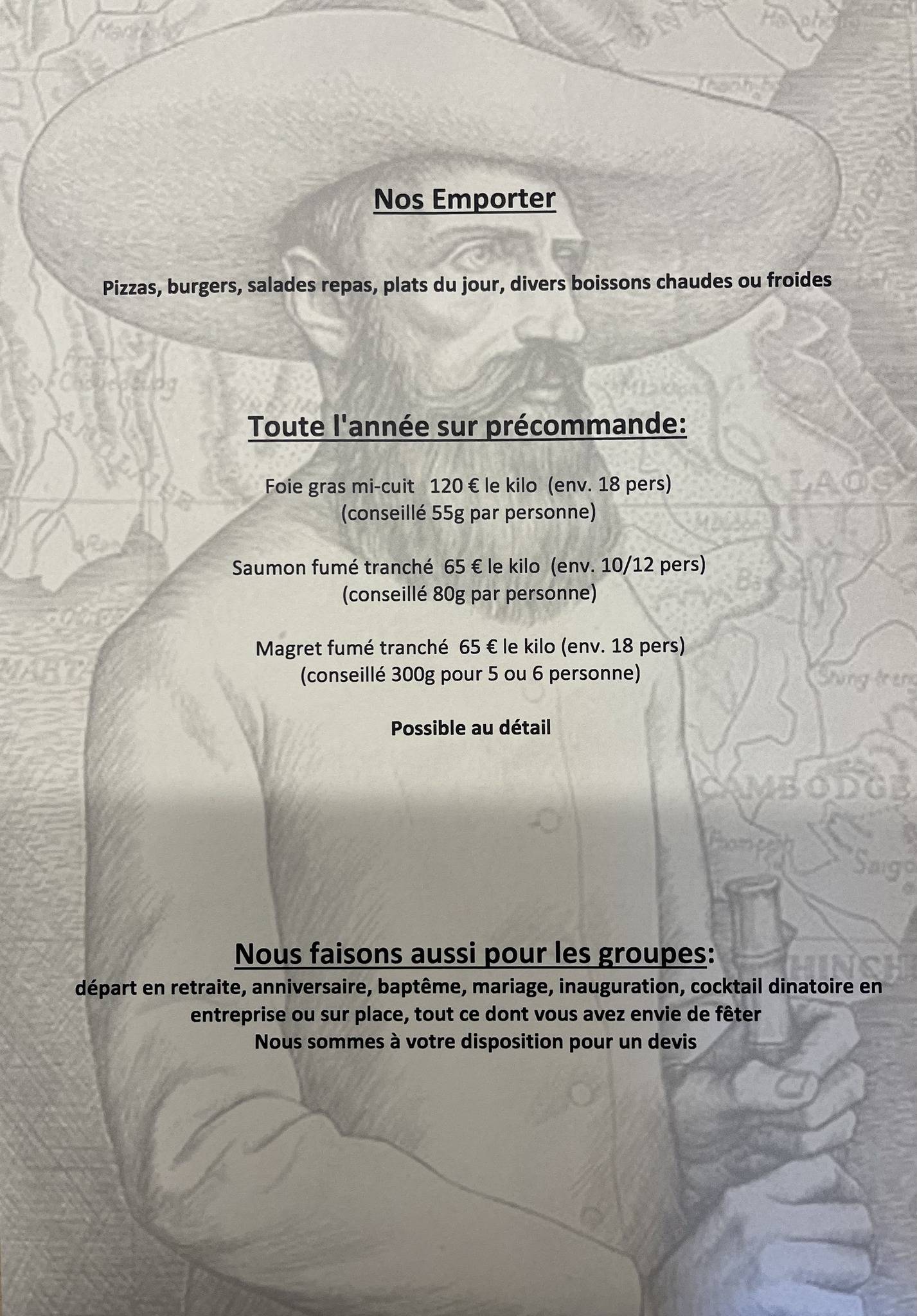 Menu de Bistrot d'Auguste