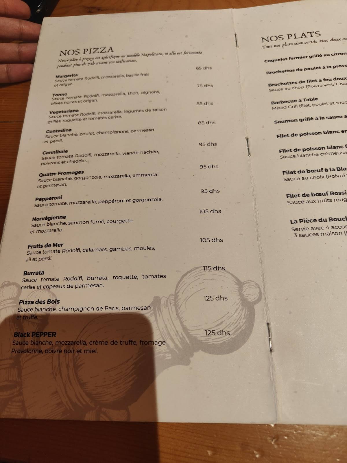 Menu au Black PEPPER Meknès restaurant, Meknes