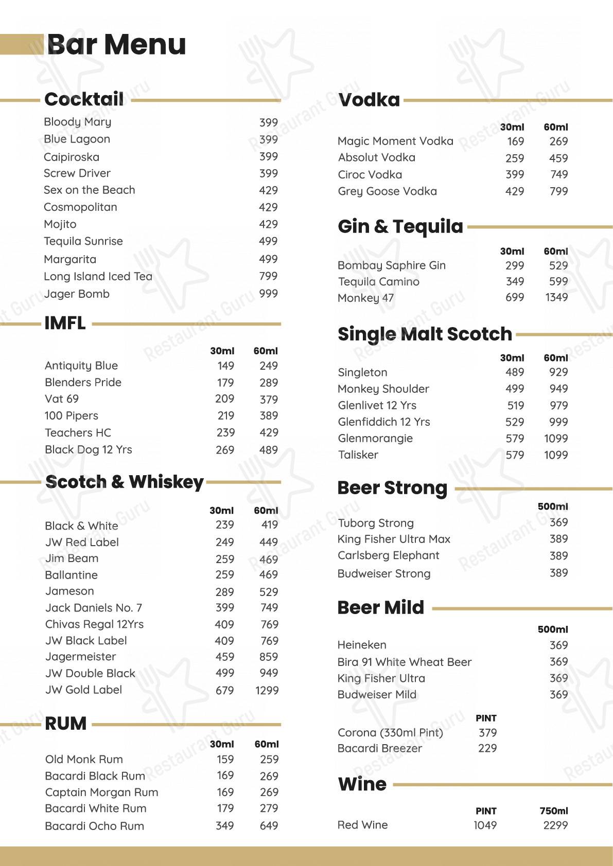 Menu at Black Pepper Restaurant, Dehradun