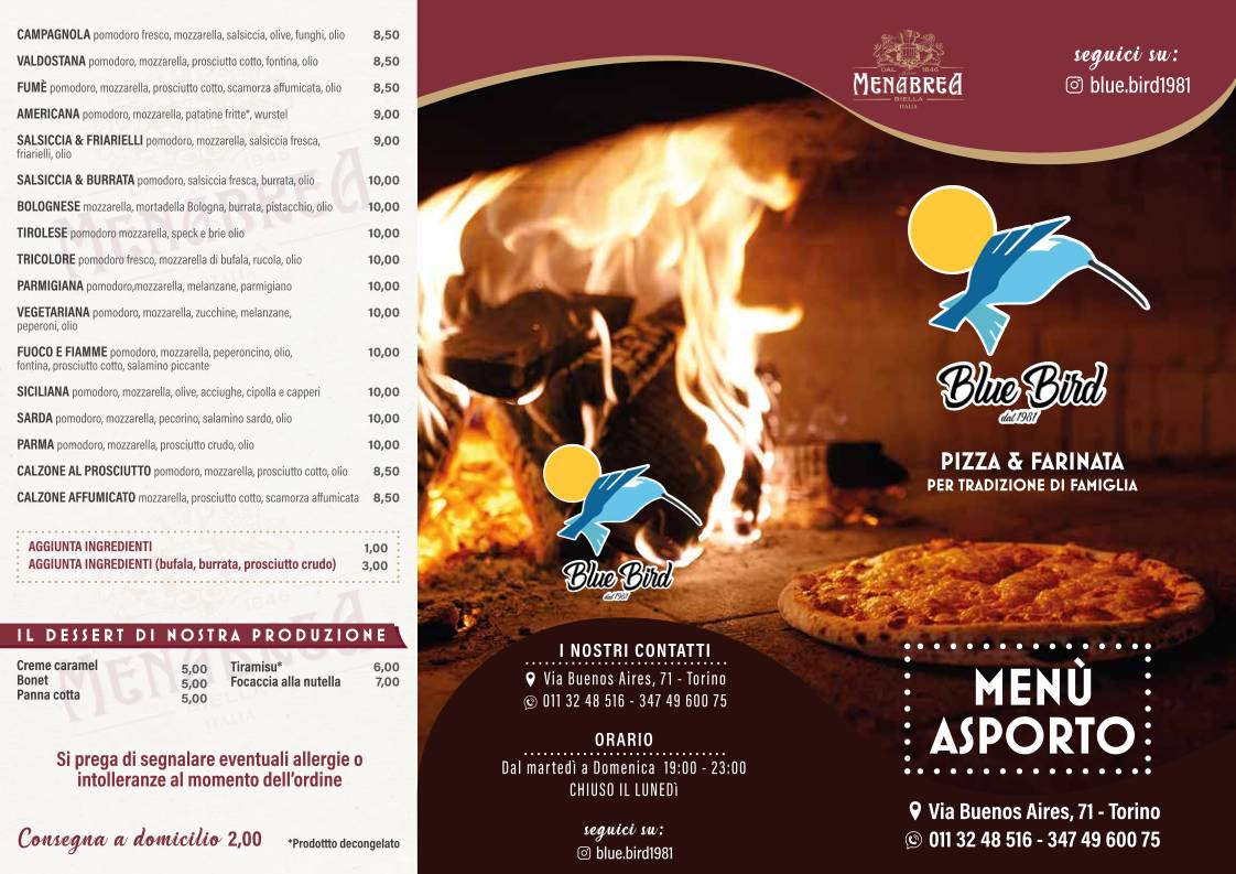 Menu di Blue Bird 