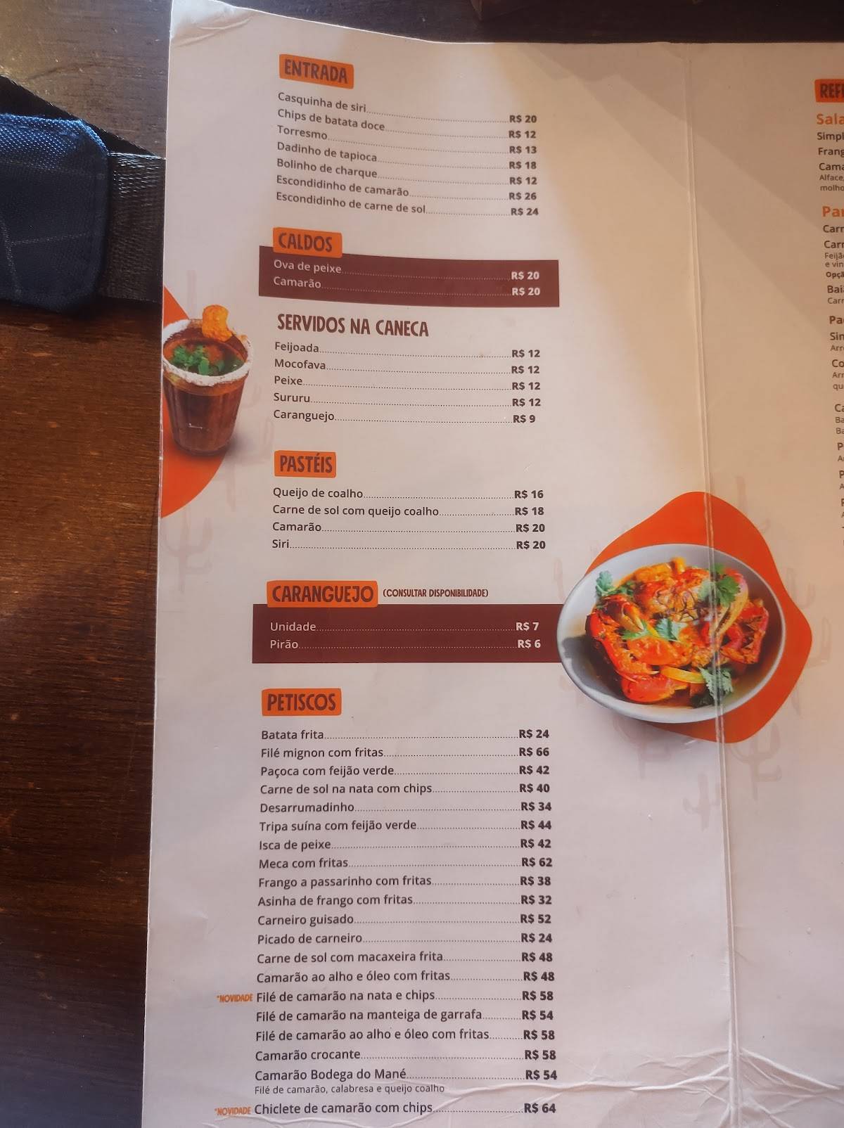 Mané Restaurante cardápio