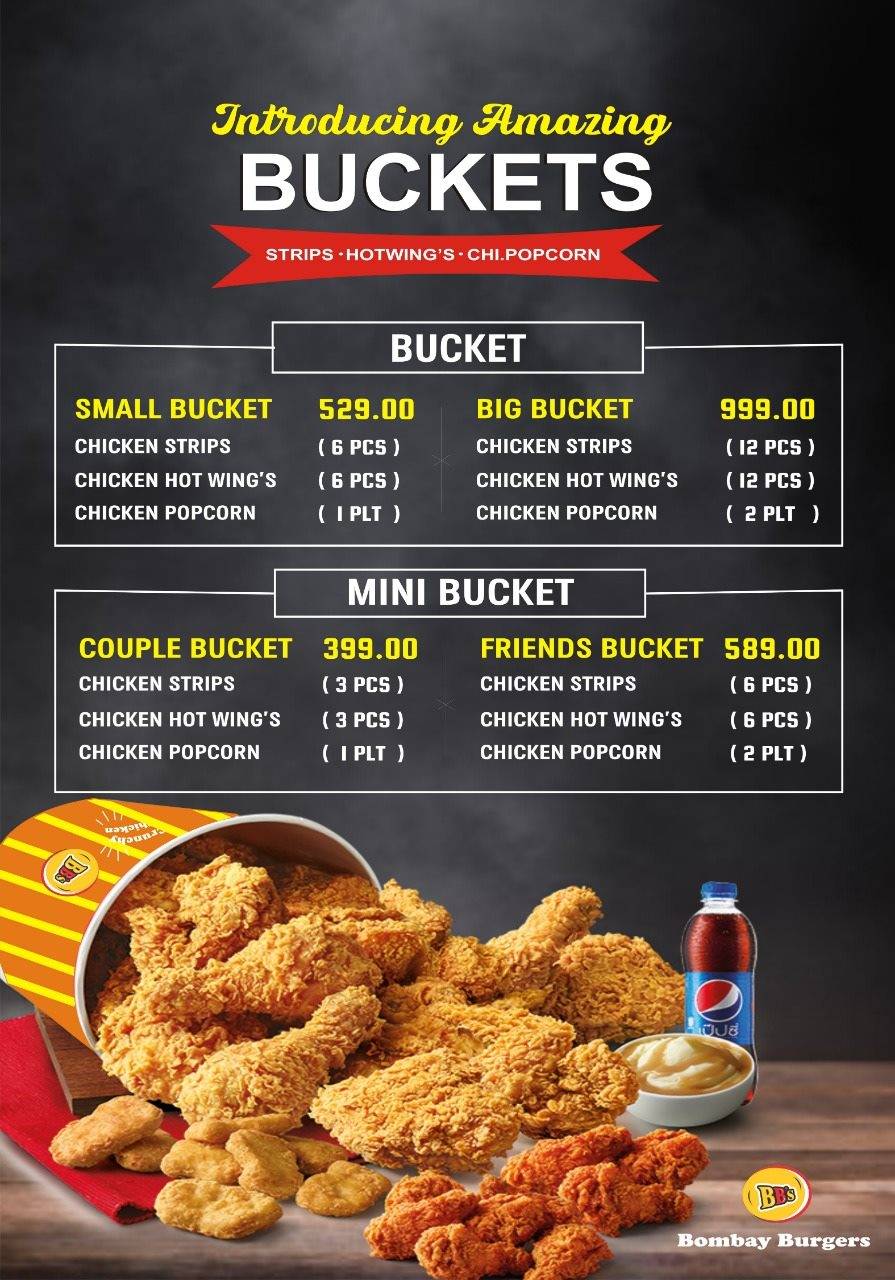 Bombay Burger's menu