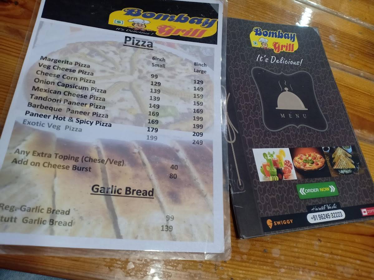 Bombay grill menu
