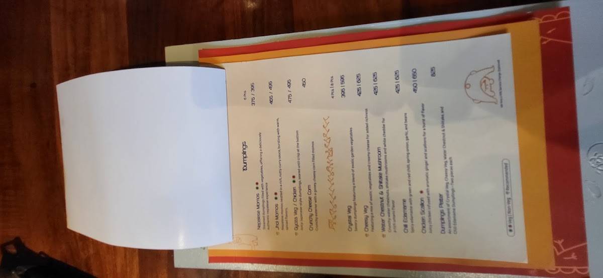 Bonkey's menu