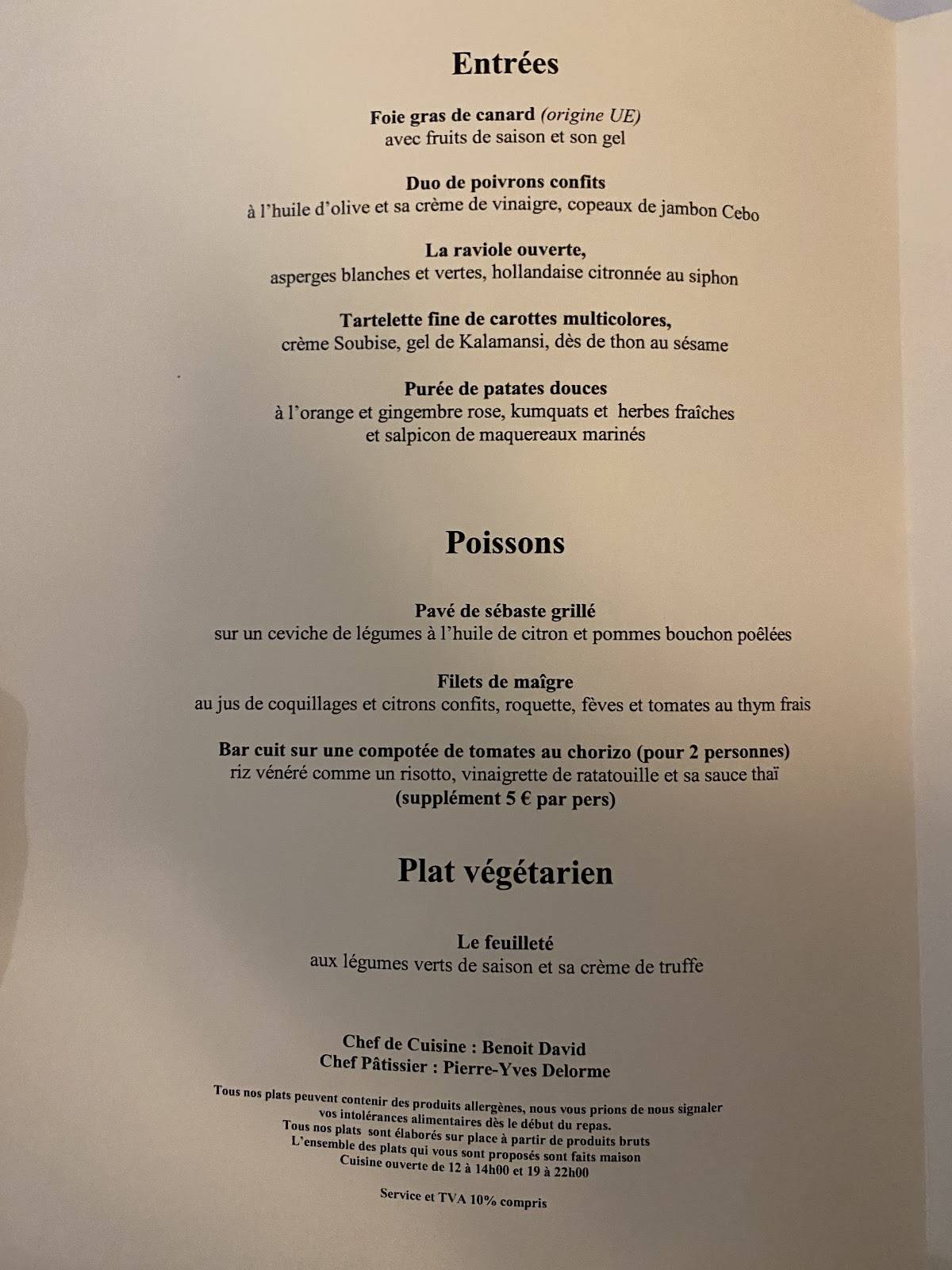Menu de Bord'eau