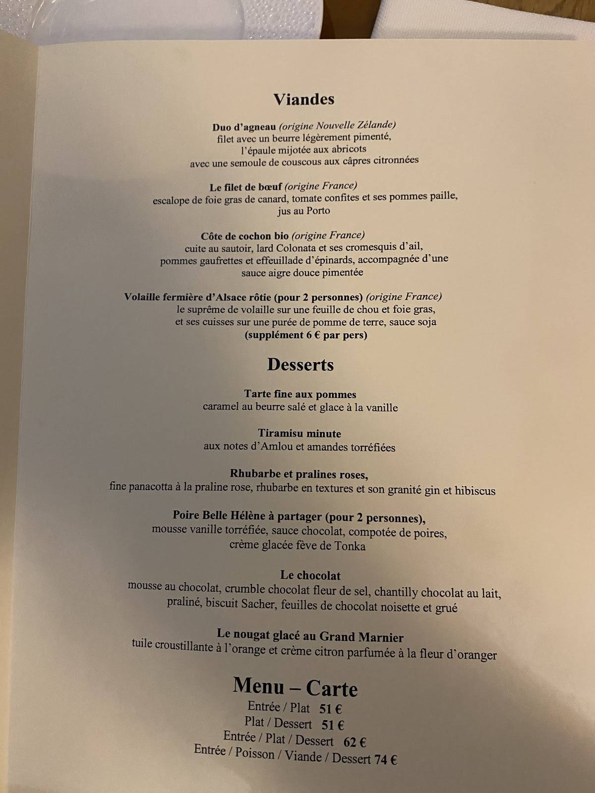 Menu de Bord'eau