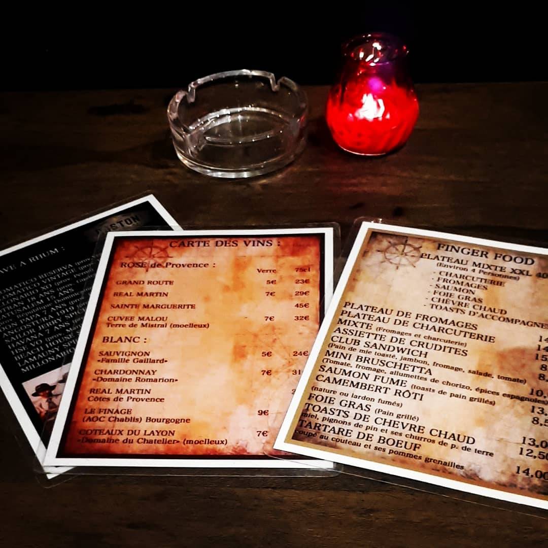 Menu de Boston Bar