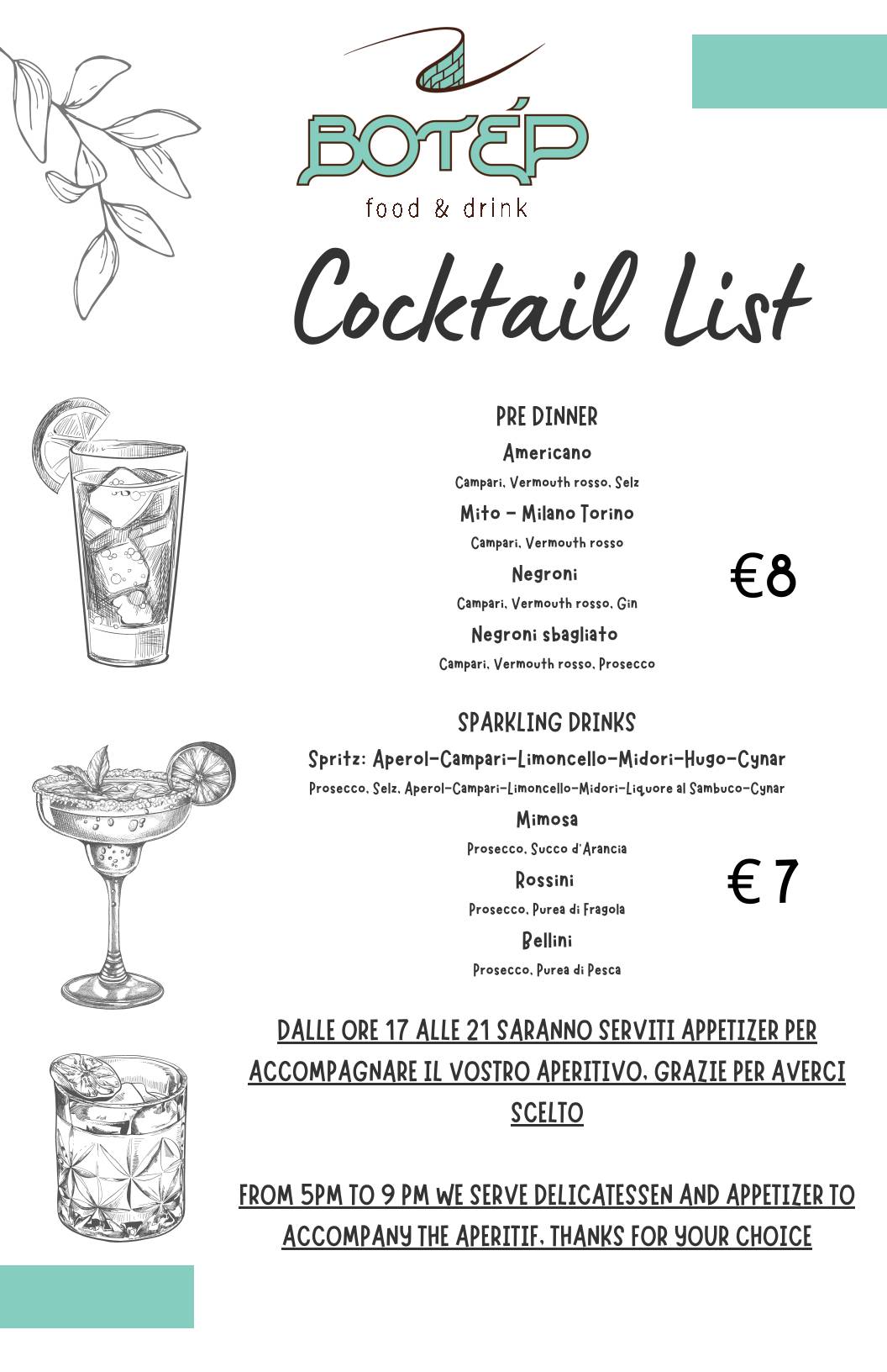 Menu di Botèp Bergamo Alta 