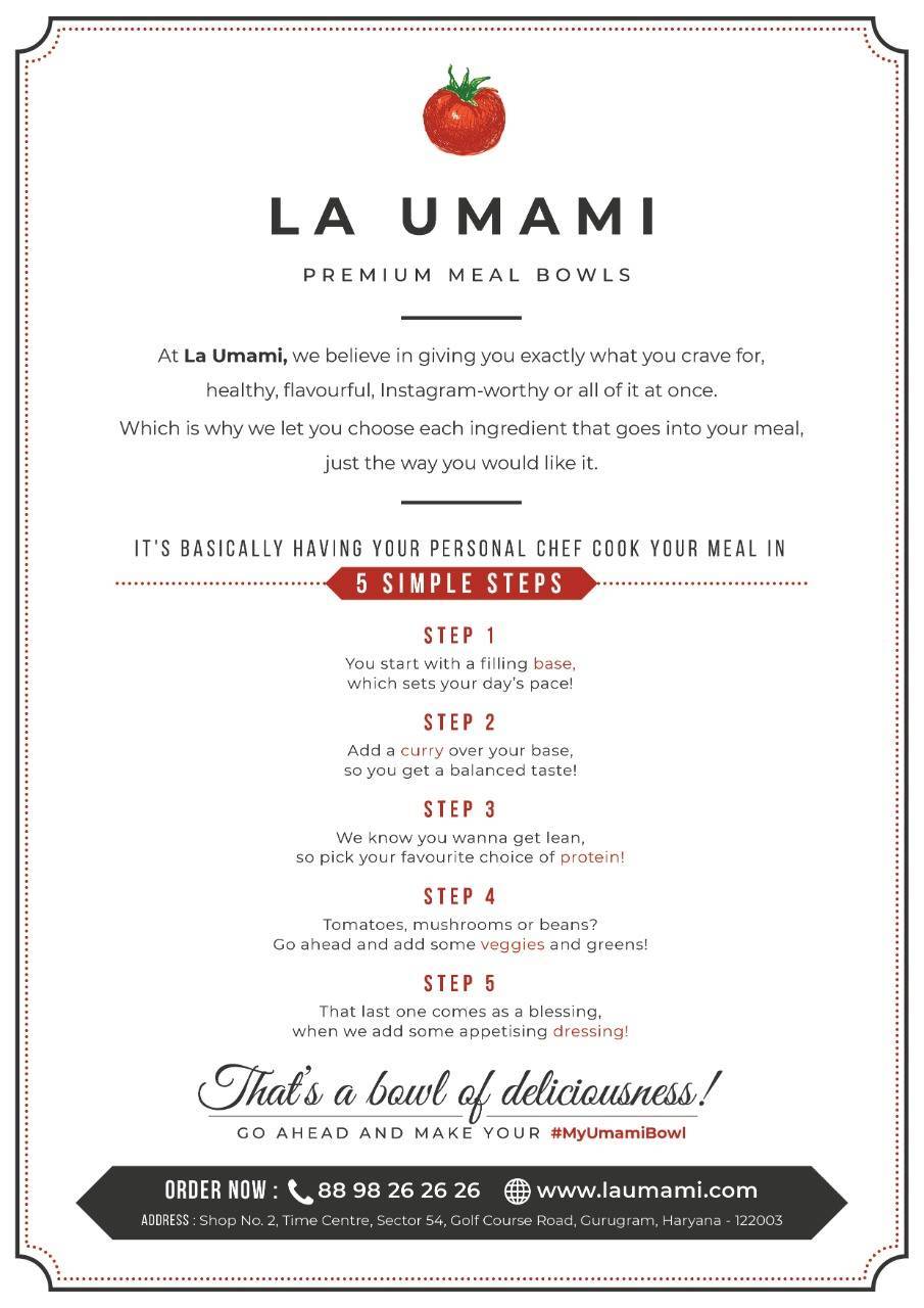 La Umami menu