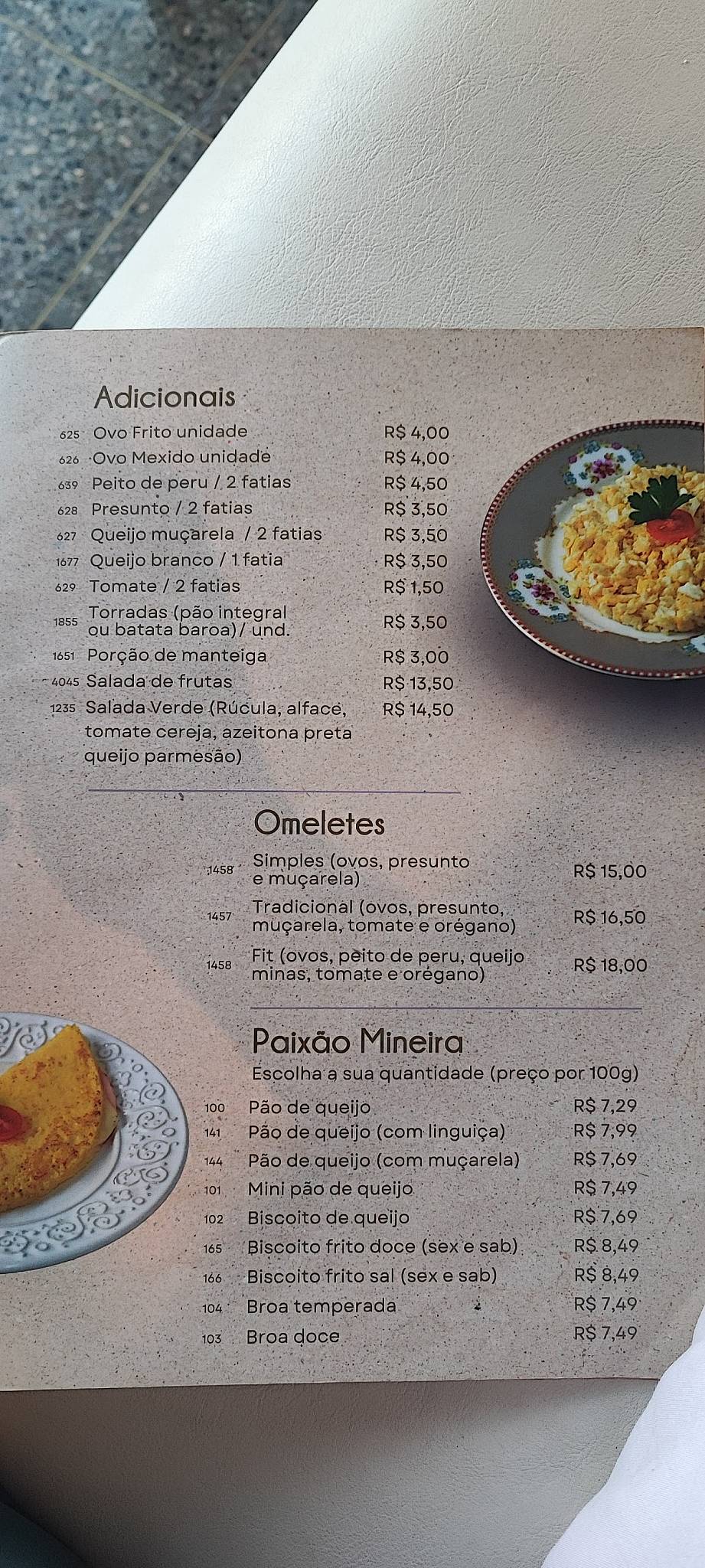 Casa de Biscoitos Mineiros Asa Norte cardápio