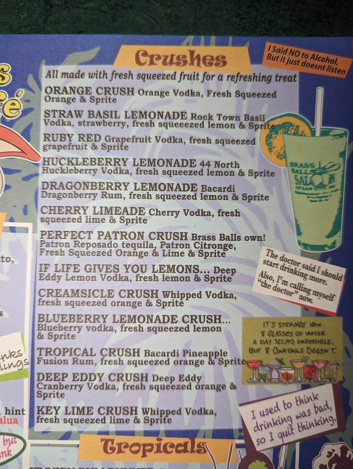 Brass Balls Saloon Ocean City Maryland Menu - e4vgqx5