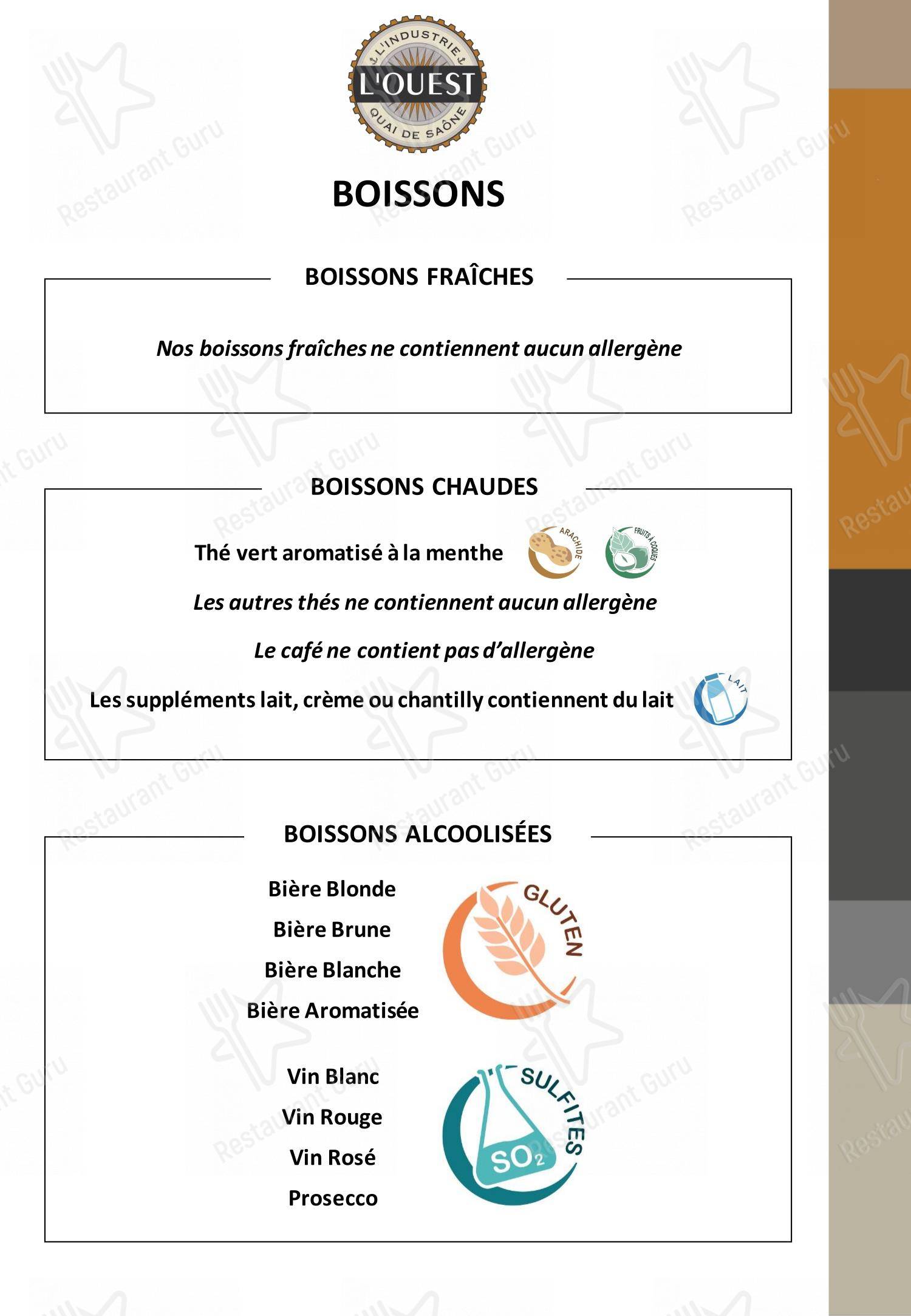 Brasserie L'Ouest - Bocuse dans Lyon - Menu bar