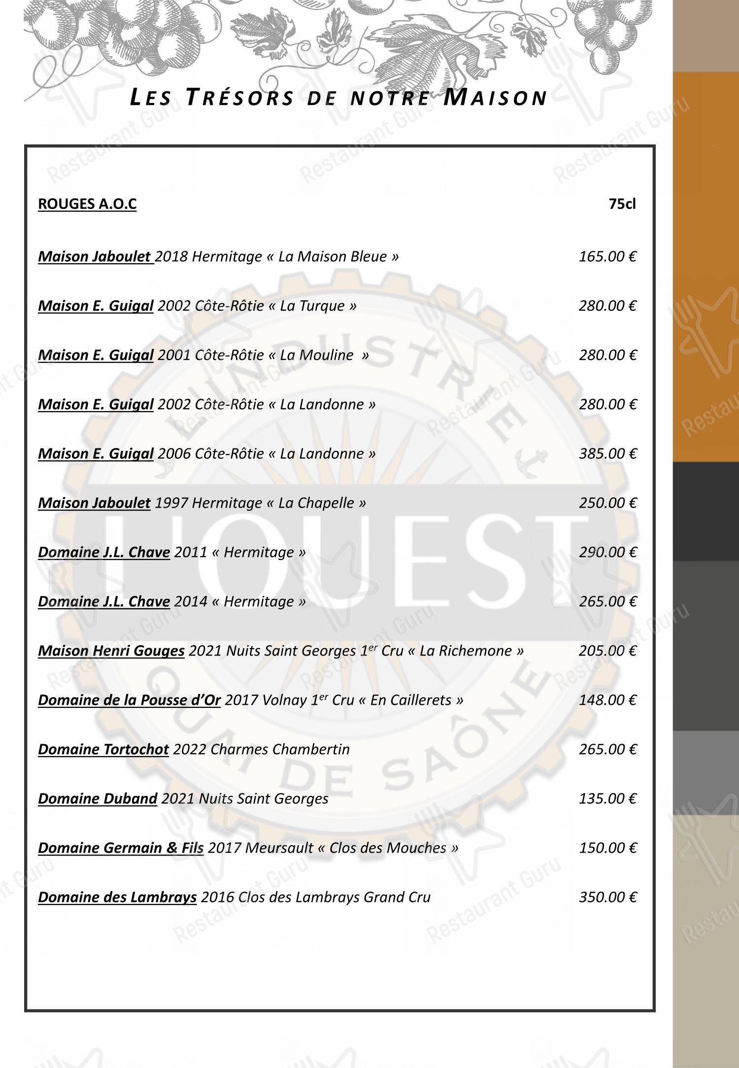 Découvrez le menu pour Brasserie L'Ouest - Bocuse