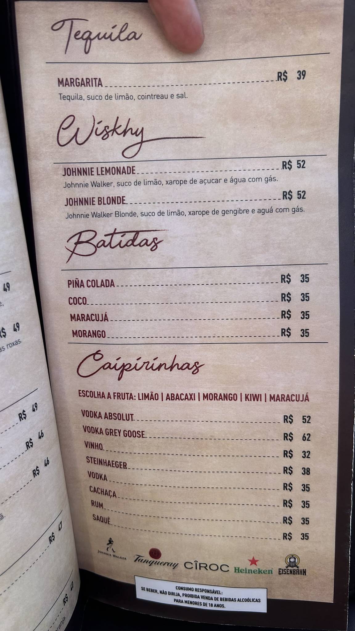 Brava Grill cardápio