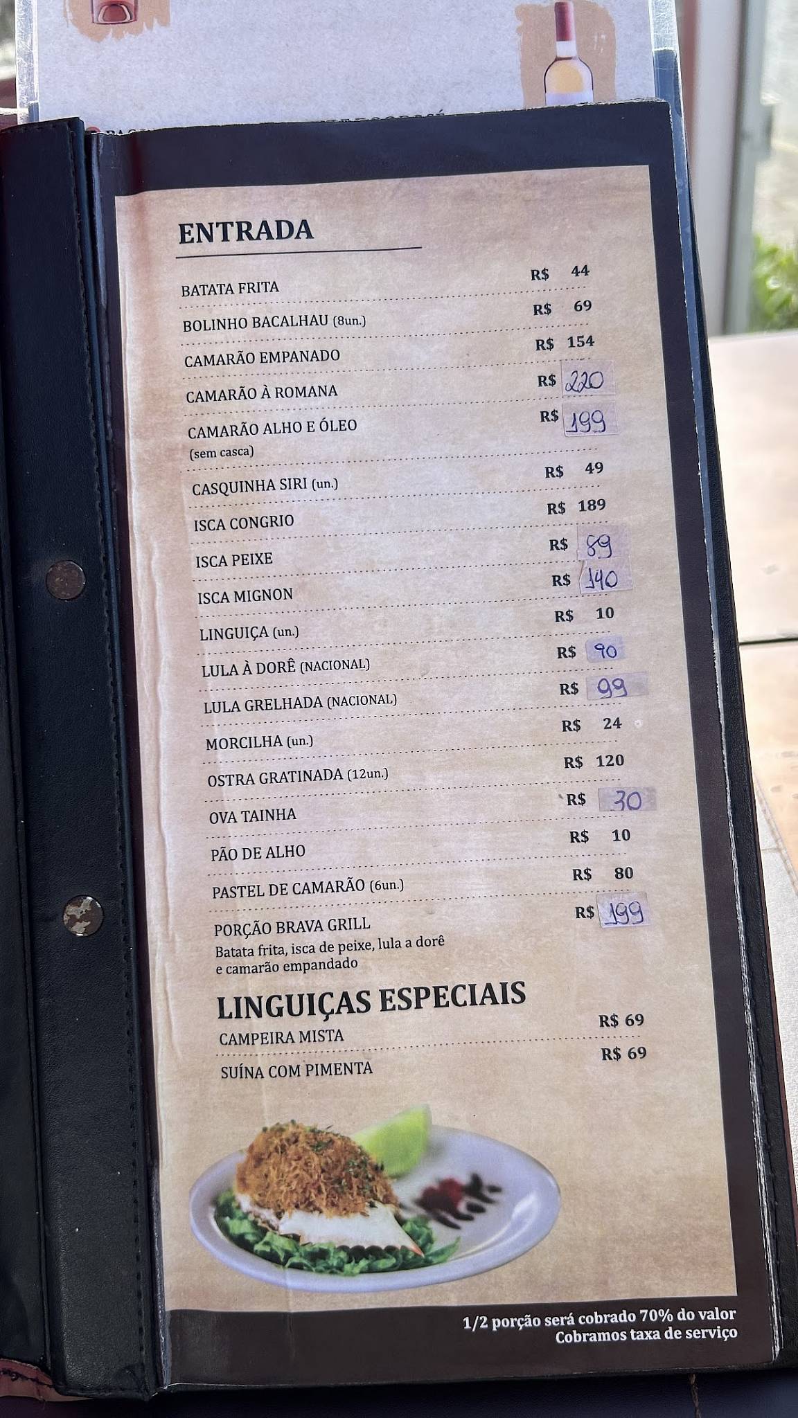 Brava Grill cardápio
