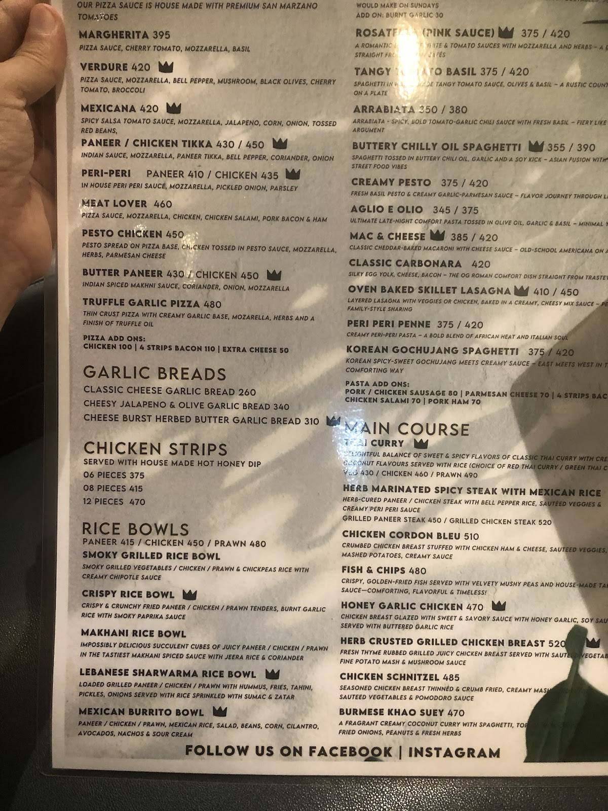 Brewers Bay menu