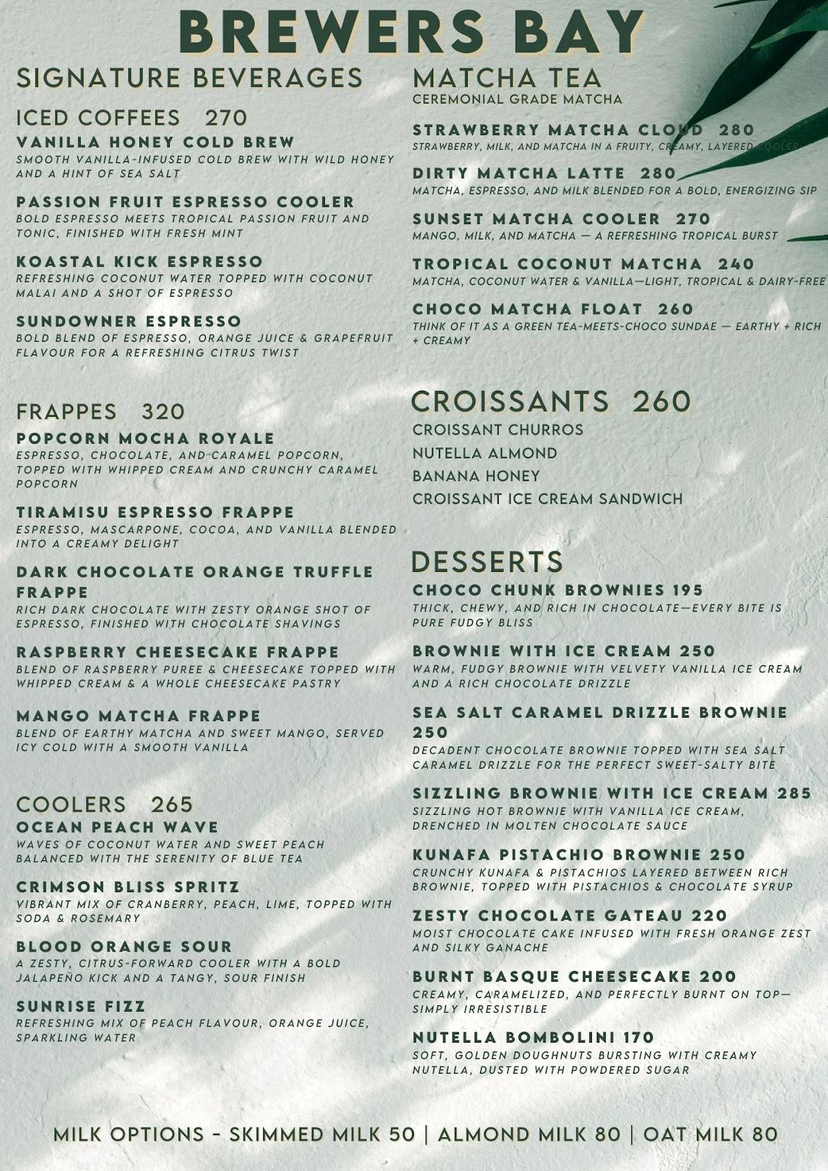 Brewers Bay menu