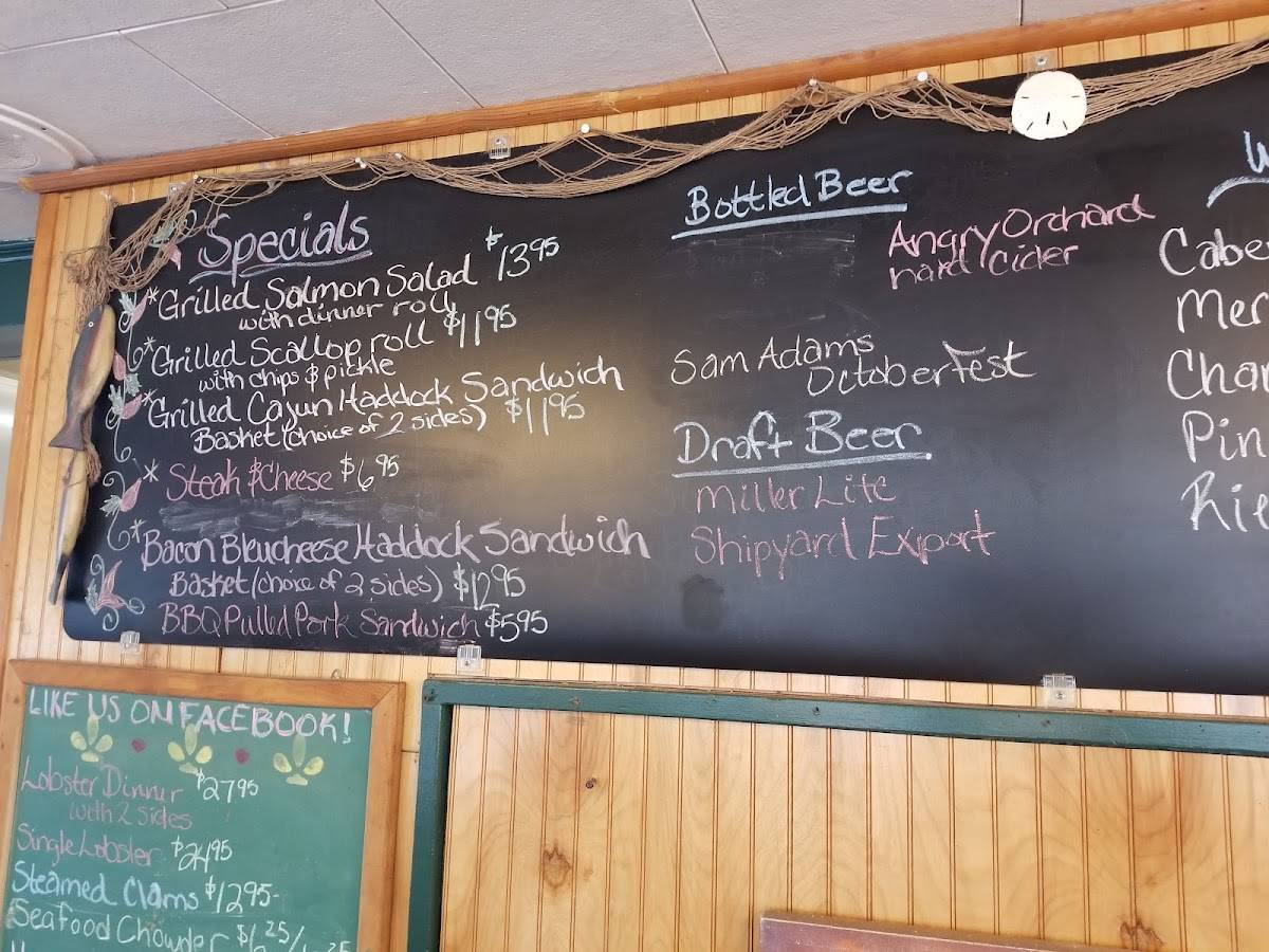 Menu at Cameron's Lobster House restaurant, Brunswick
