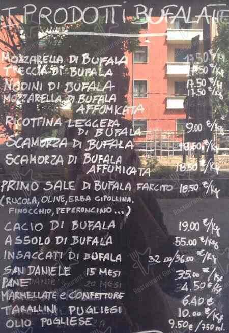 Menu di Bufalatte 